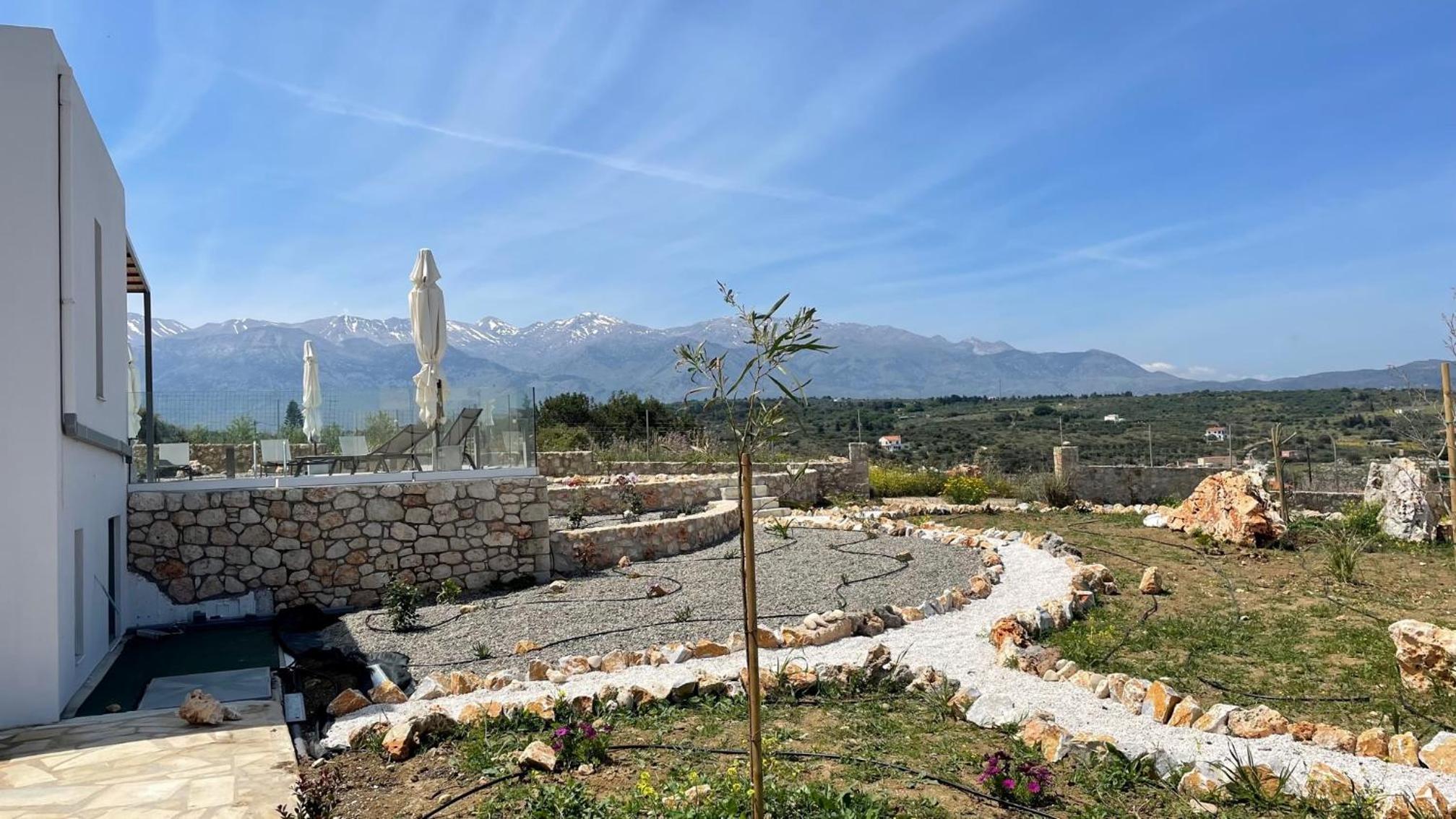 STUNNING MOUNTAIN AND SEA VIEW VILLA ELENI IN VAMOS