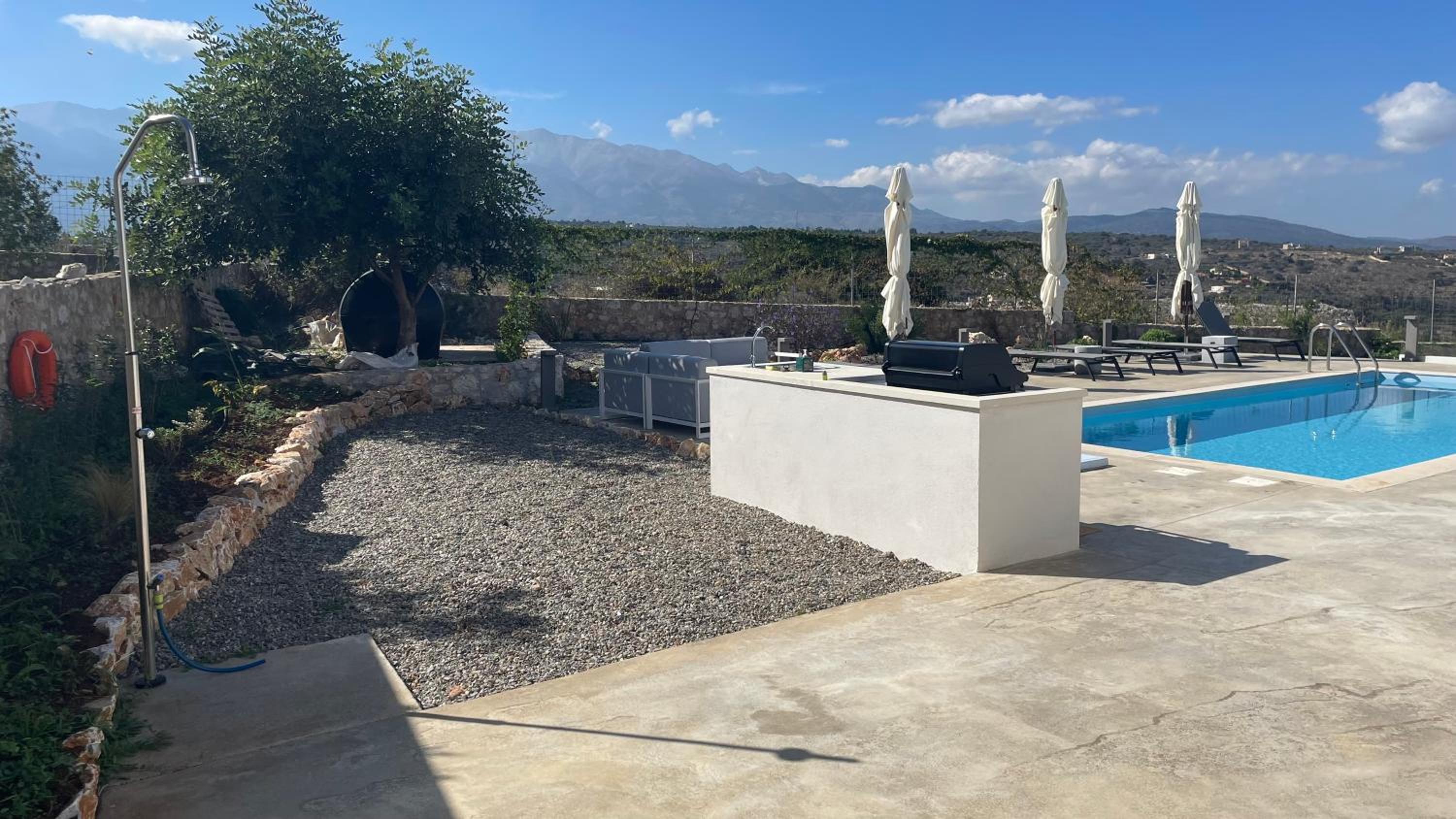 STUNNING MOUNTAIN AND SEA VIEW VILLA ELENI IN VAMOS