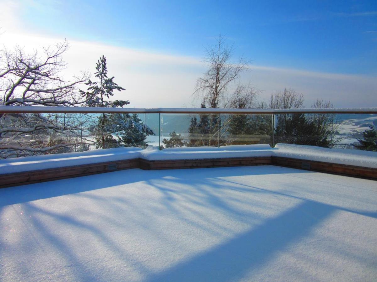 Ferienhaus hoch über dem Taubertal mit fantastischem Weitblick, Dachterrasse, 2000m2 großem Grundstück und Kamin