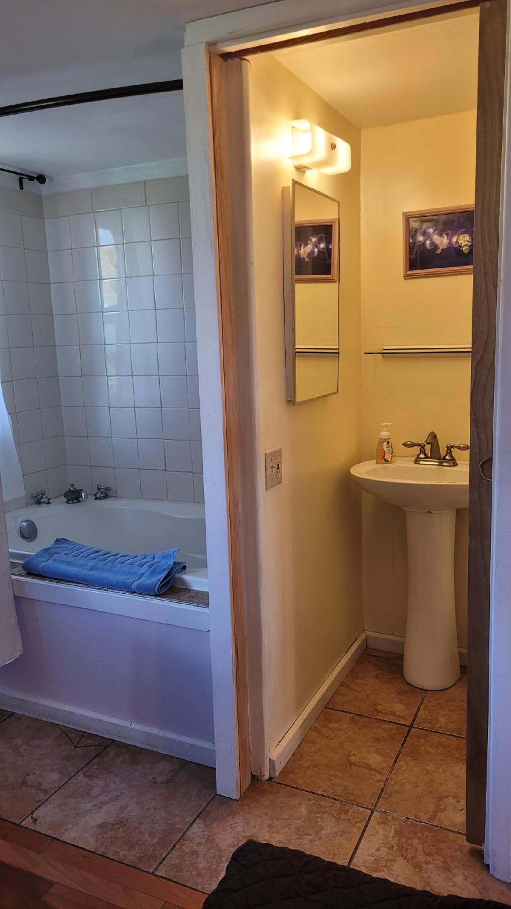 Angel cottage with a sauna or The Cozy with a infrared sauna and jacuzzi tub, both are studios with a view of Mount Shasta view 5
