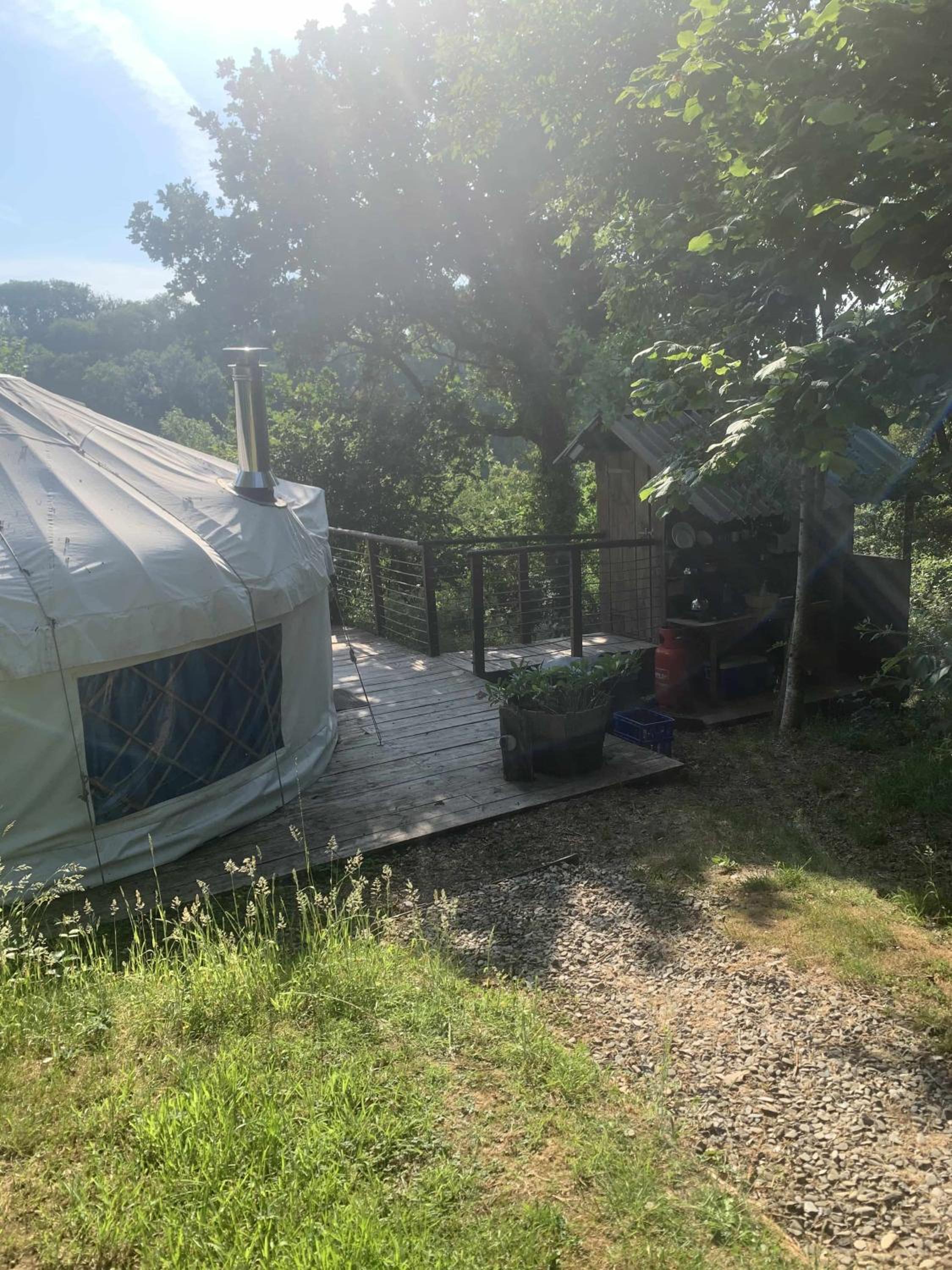 Ceridwen Glamping, double decker bus and Yurts