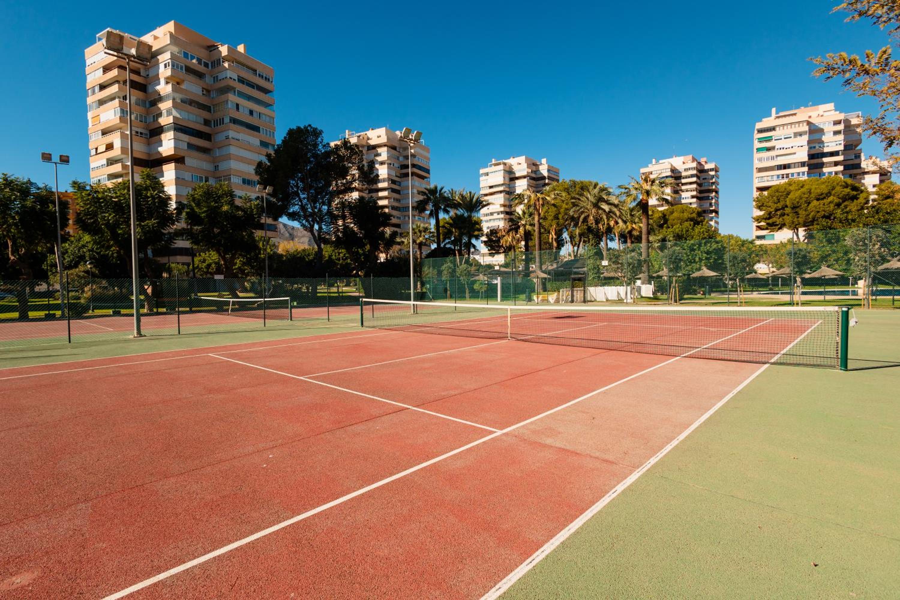 Beachfront apartment with panoramic sea views, private parking, swimming pools and mini golf