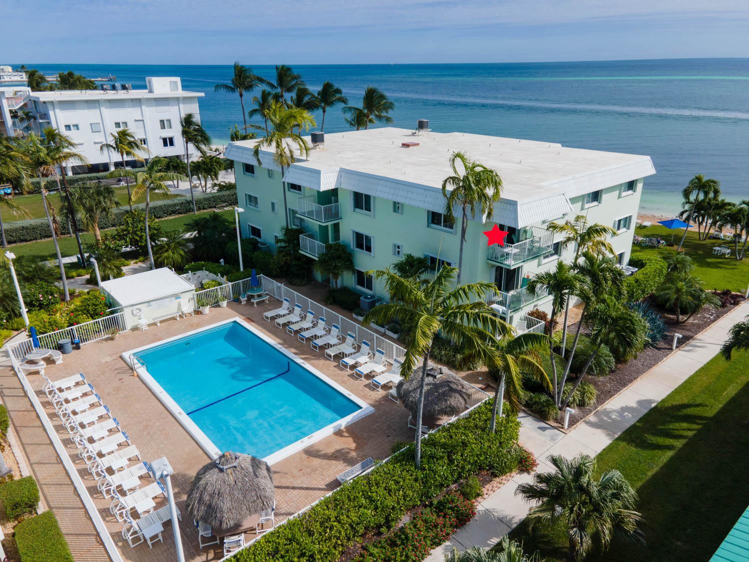 Florida Keys Sea Isle Condo Ocean Front Private Beach view 2