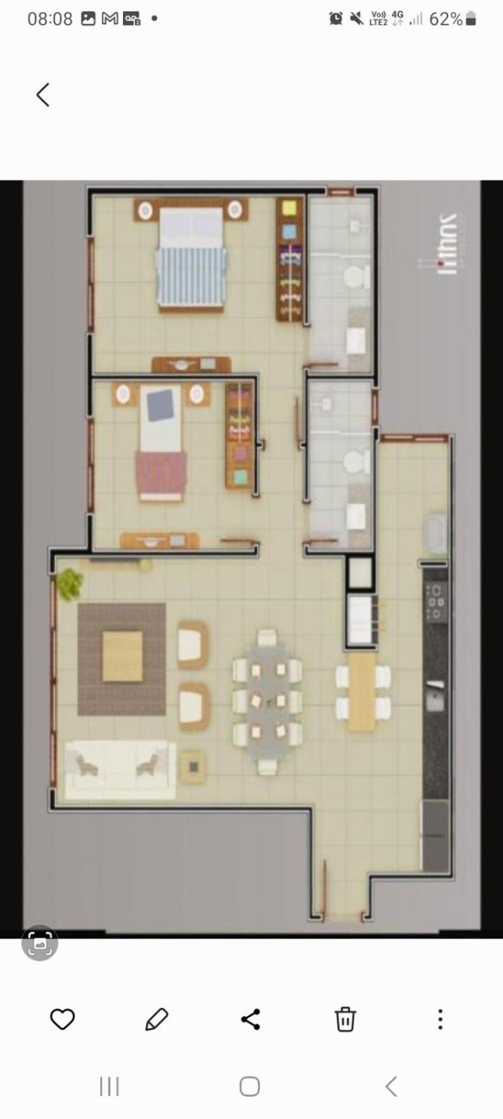 Apartamento no 20 piso com 90m2 e linda vista view 2