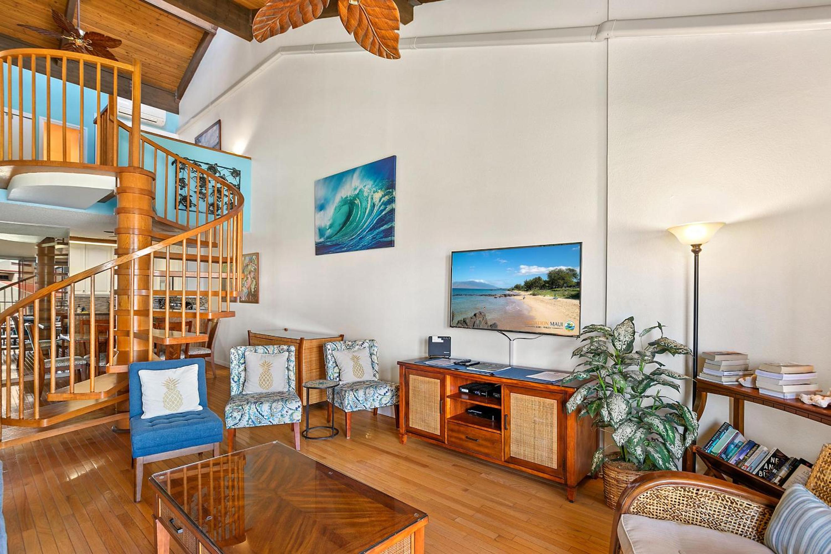 Kamaole Sands 7-406, Courtyard & Ocean Views, AC