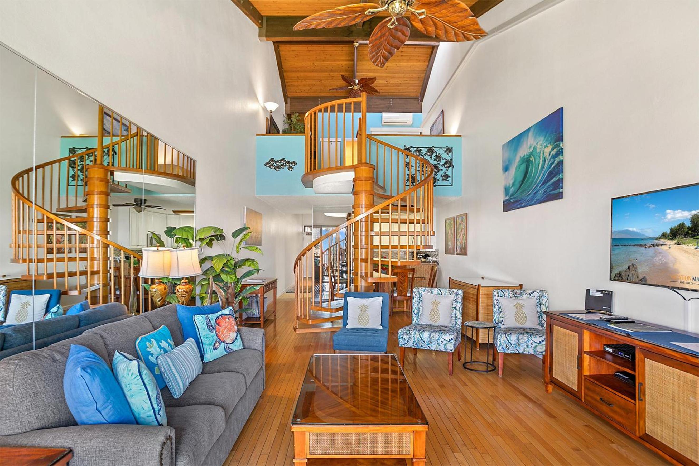 Kamaole Sands 7-406, Courtyard & Ocean Views, AC