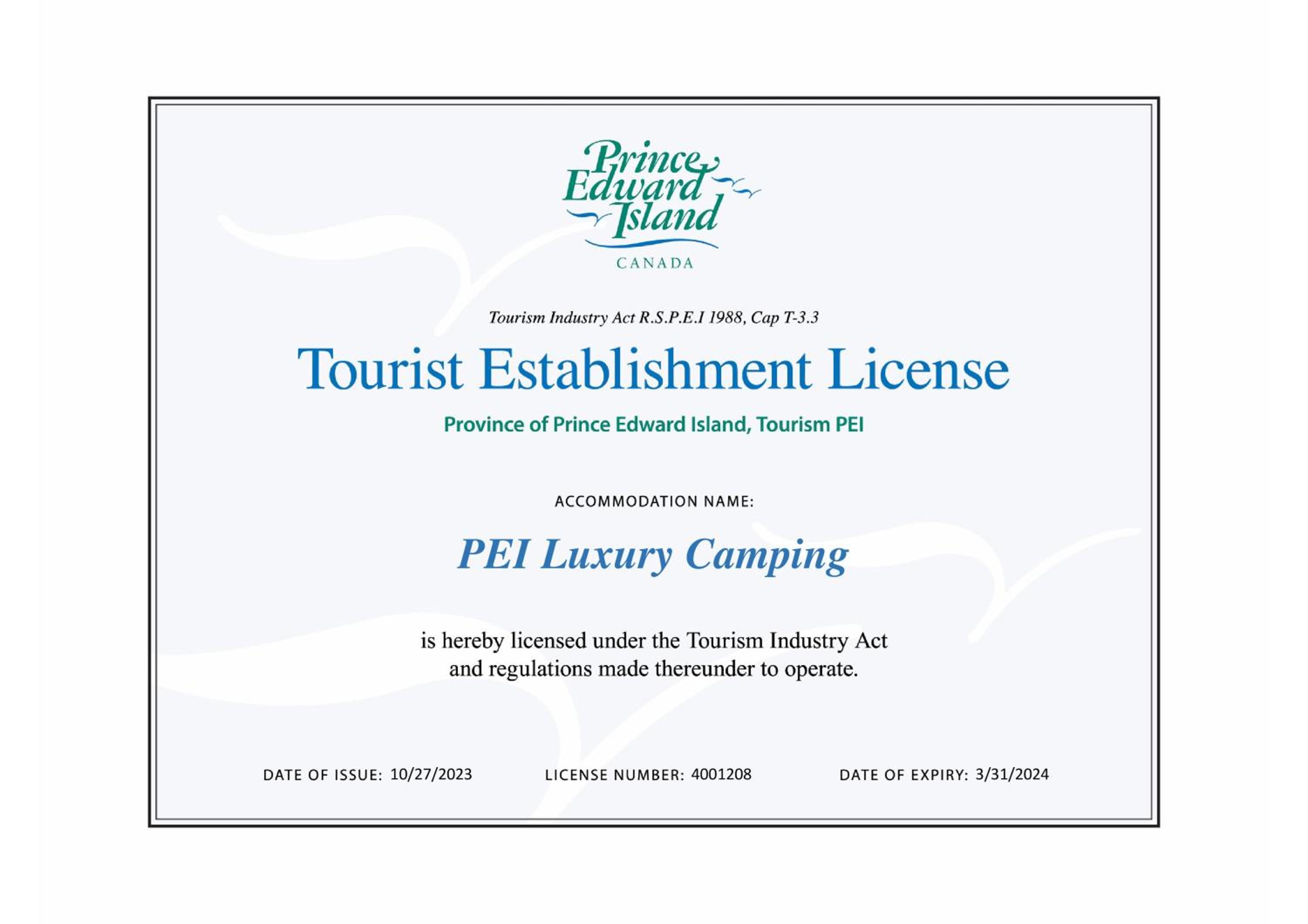 Cavendish Luxury Camping