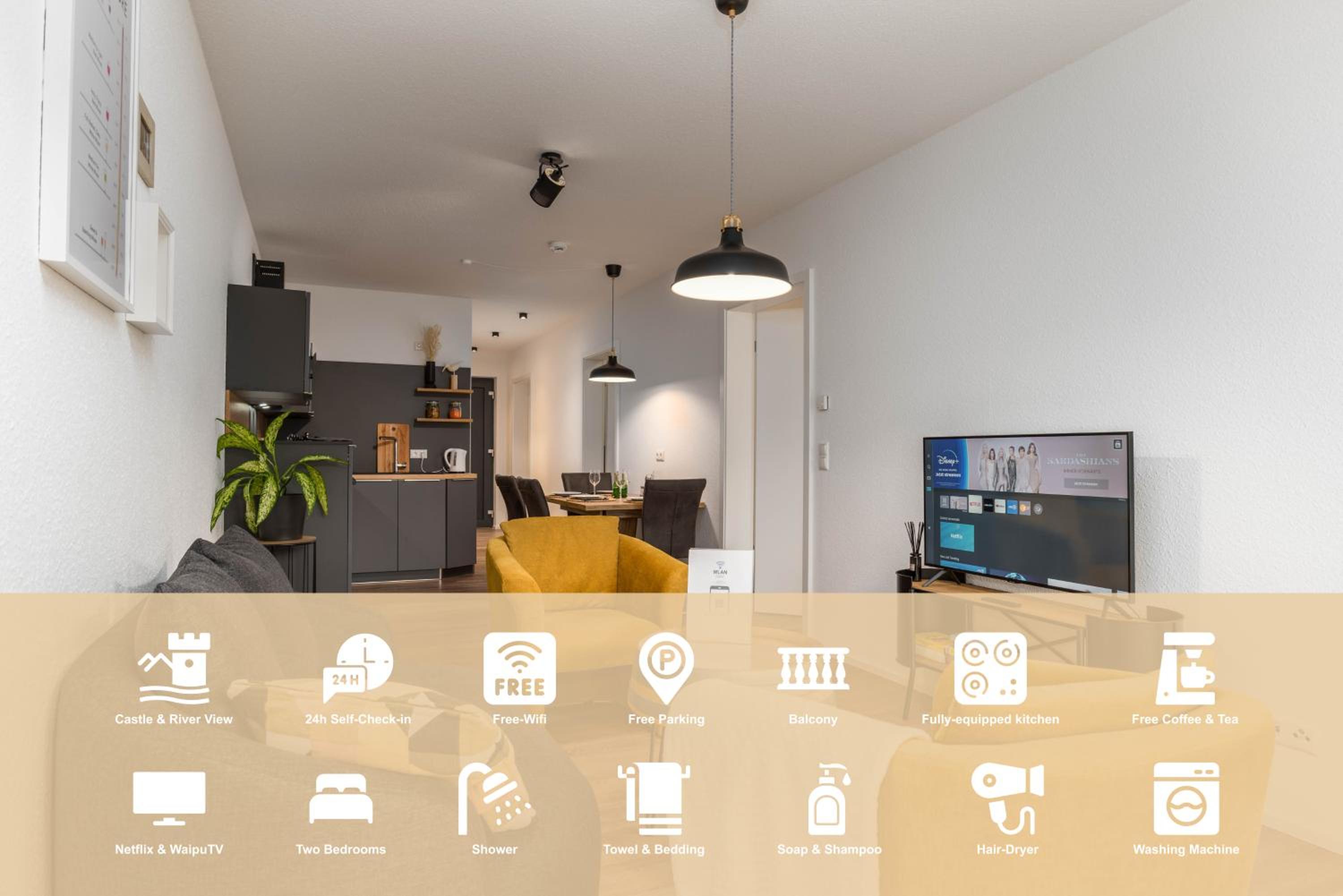 Vivamosel: Appartement mit Mosel & Burgblick - Balkon - Parken - Aufzug - Fahrradraum