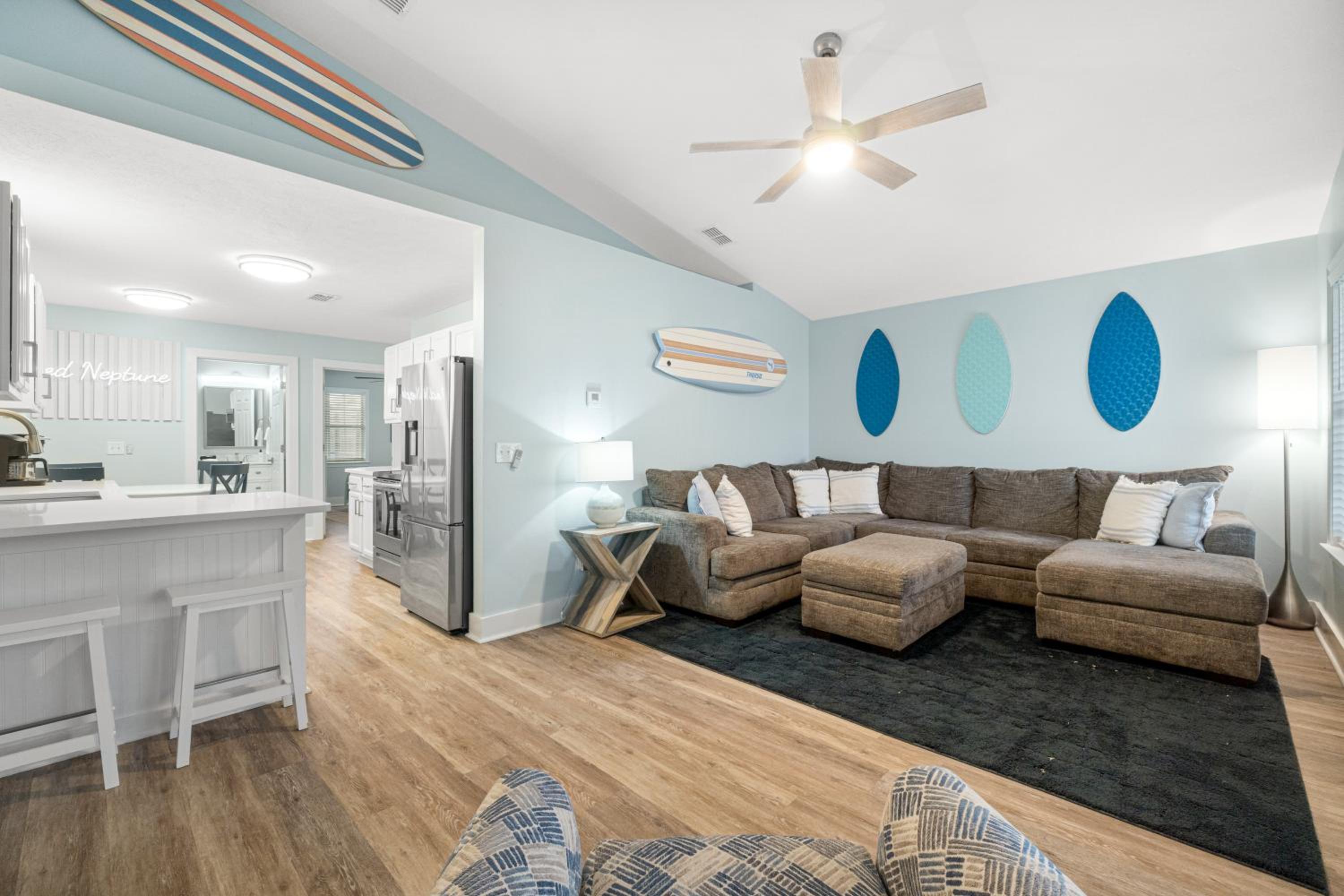 Surf Themed Beach Getaway – Walk to Beach at Red Neptune view 5