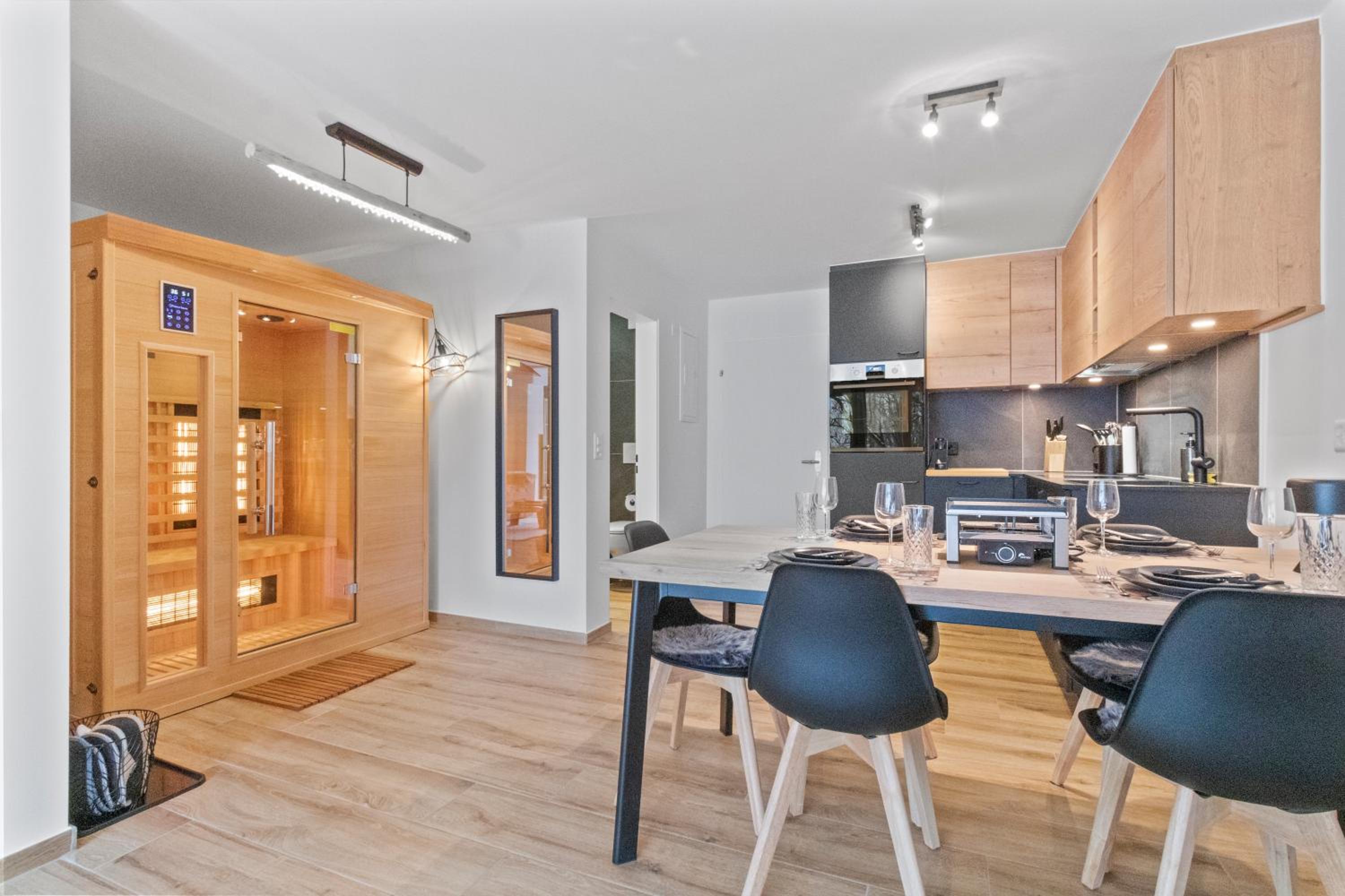Appartement rénové avec vue panoramique et sauna