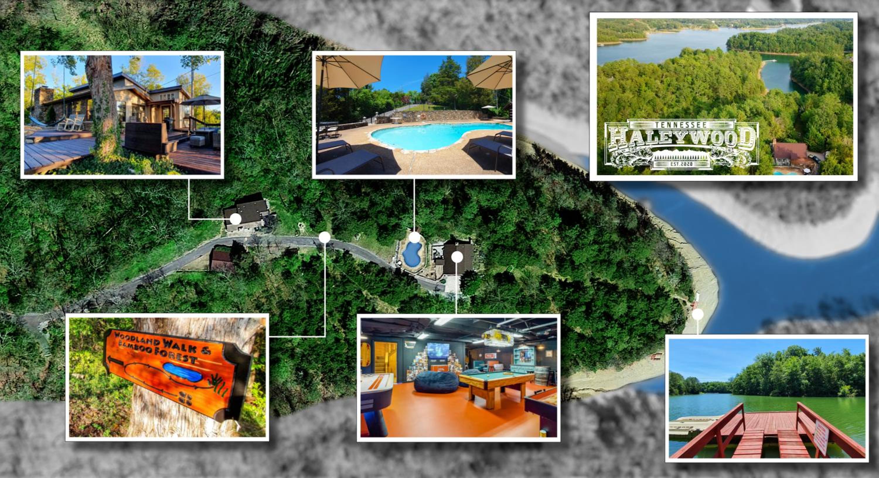 Haleywood, Private 125 acres on Lake Douglas with 2 cabins, Seasonal Pool, Boat Dock, Free Ticket!