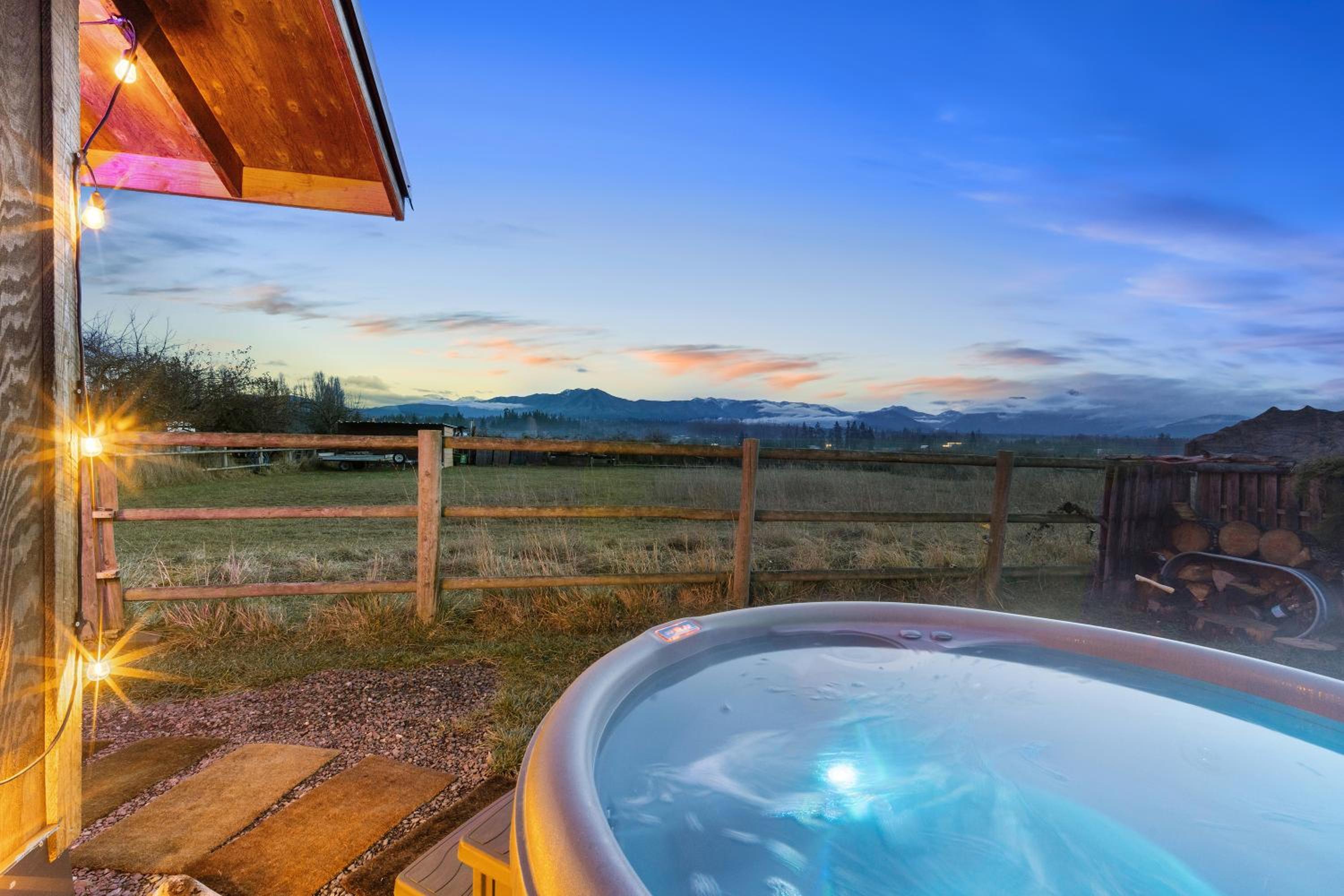 Blue Moon Tiny House Hot Tub Sauna MtnViews view 4