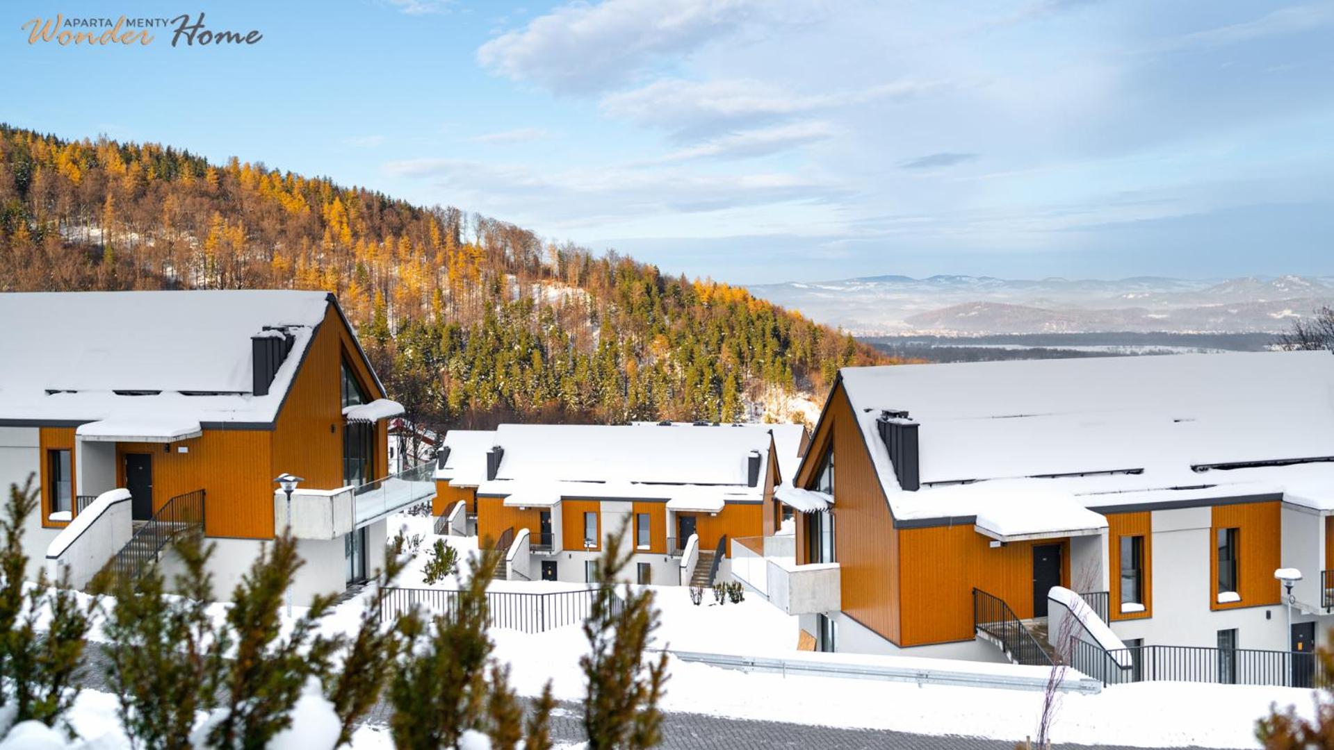 Wonder Home - Domki Hillside tuż przy stoku narciarskim - na terenie kompleksu plac zabaw i zewnętrzna siłownia, sklep, parking
