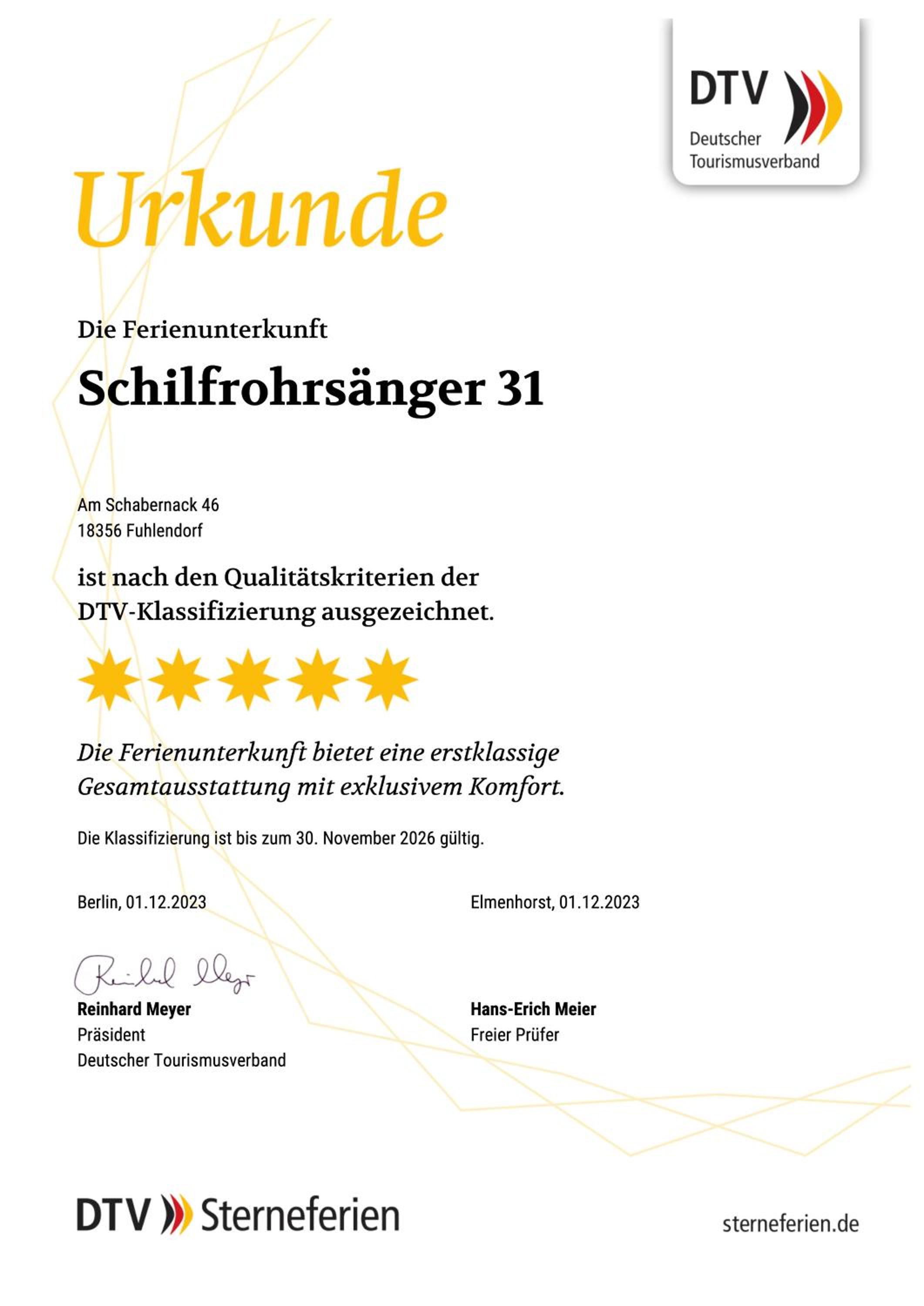 Ferienhaus Schilfrohrsaenger 31