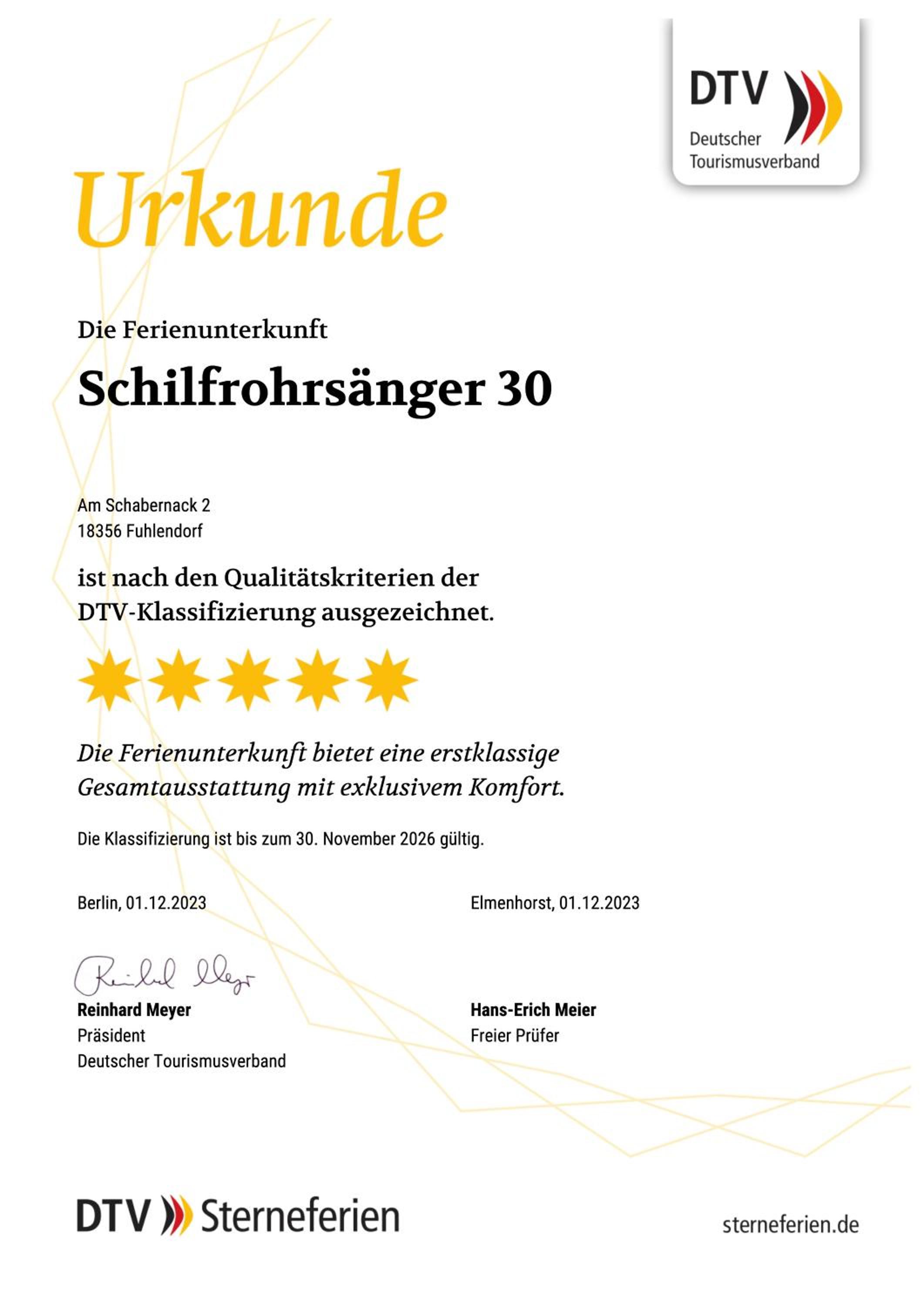 Ferienhaus Schilfrohrsaenger 30