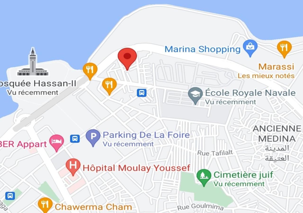 modern apartment opposite to HASSAN2 MOSQUE & FAIR international casablanca , near downtwn, with side SEA view with sports machines with free underground G