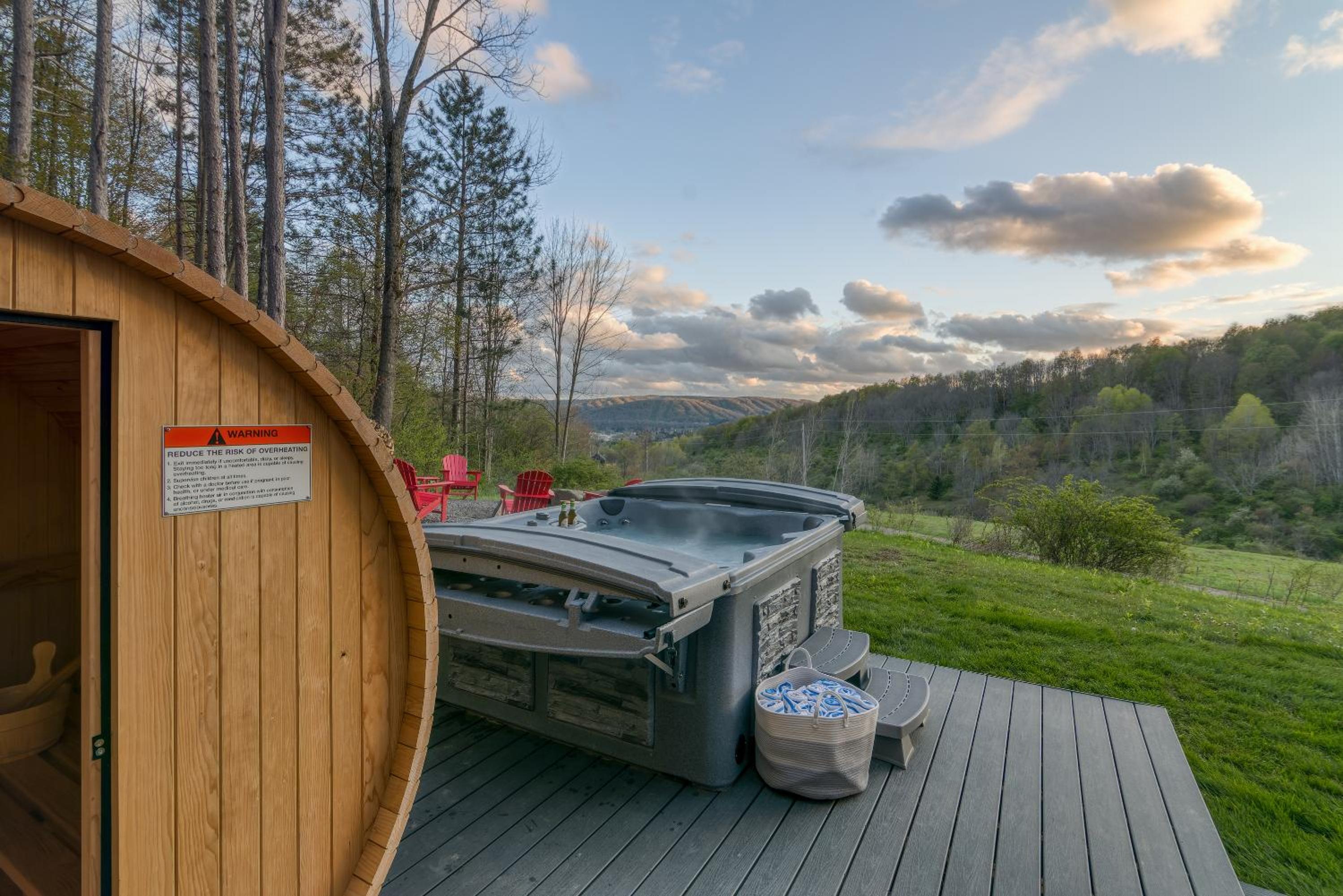 New & Stunning Chalet! Reno'd, Hot-Tub, Barrel Sauna, Slope Views, Fire Pit view 2