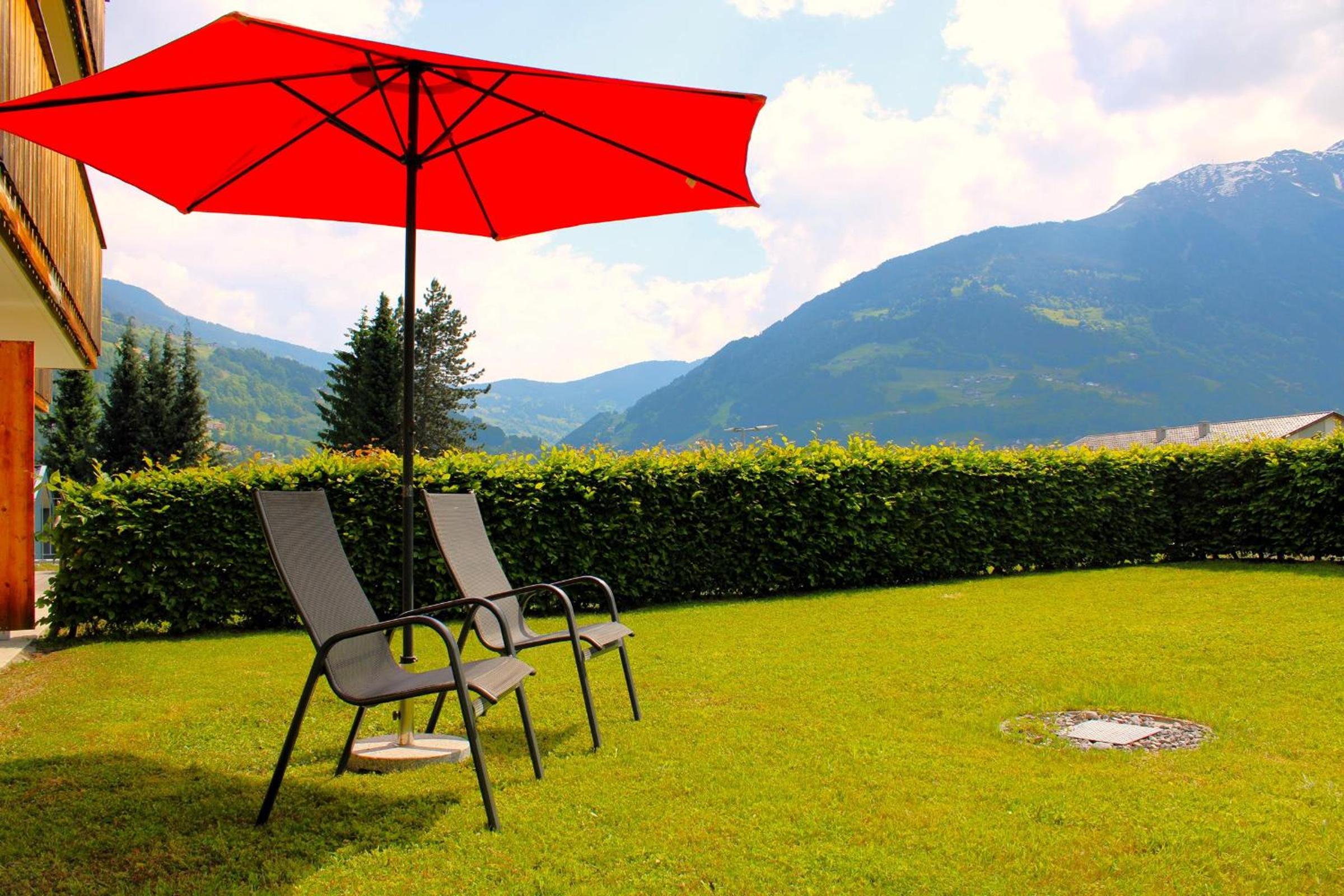 Verwall 1 Garten FeWo by Alpenfeder