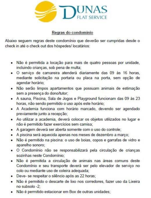 Dunas Flat 405 com vista mar, limpeza diária e roupas de cama e banho
