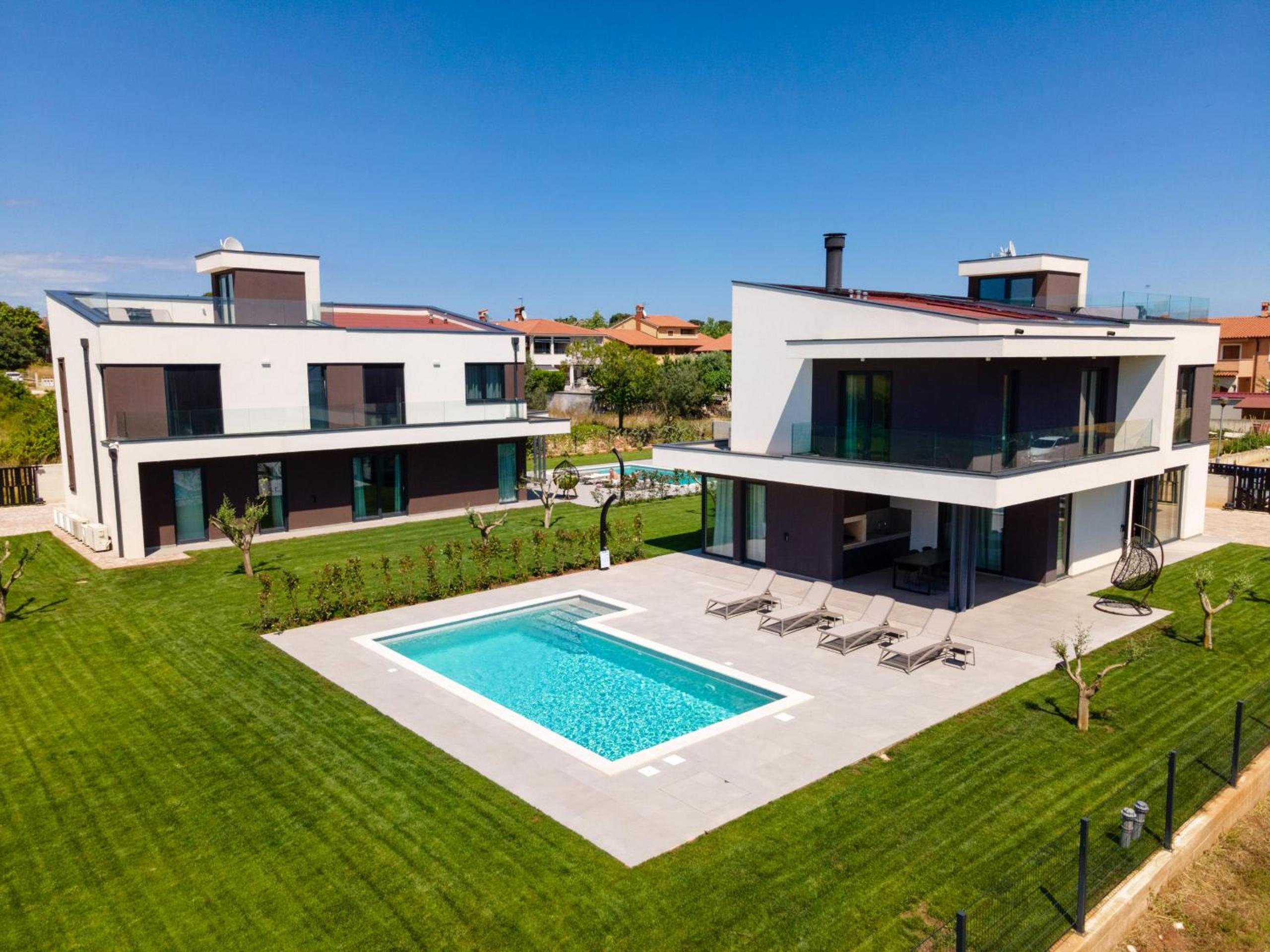 Villa Arestea near Pula with 35 m2 heated pool, sea view, wellness & kids playground view 5