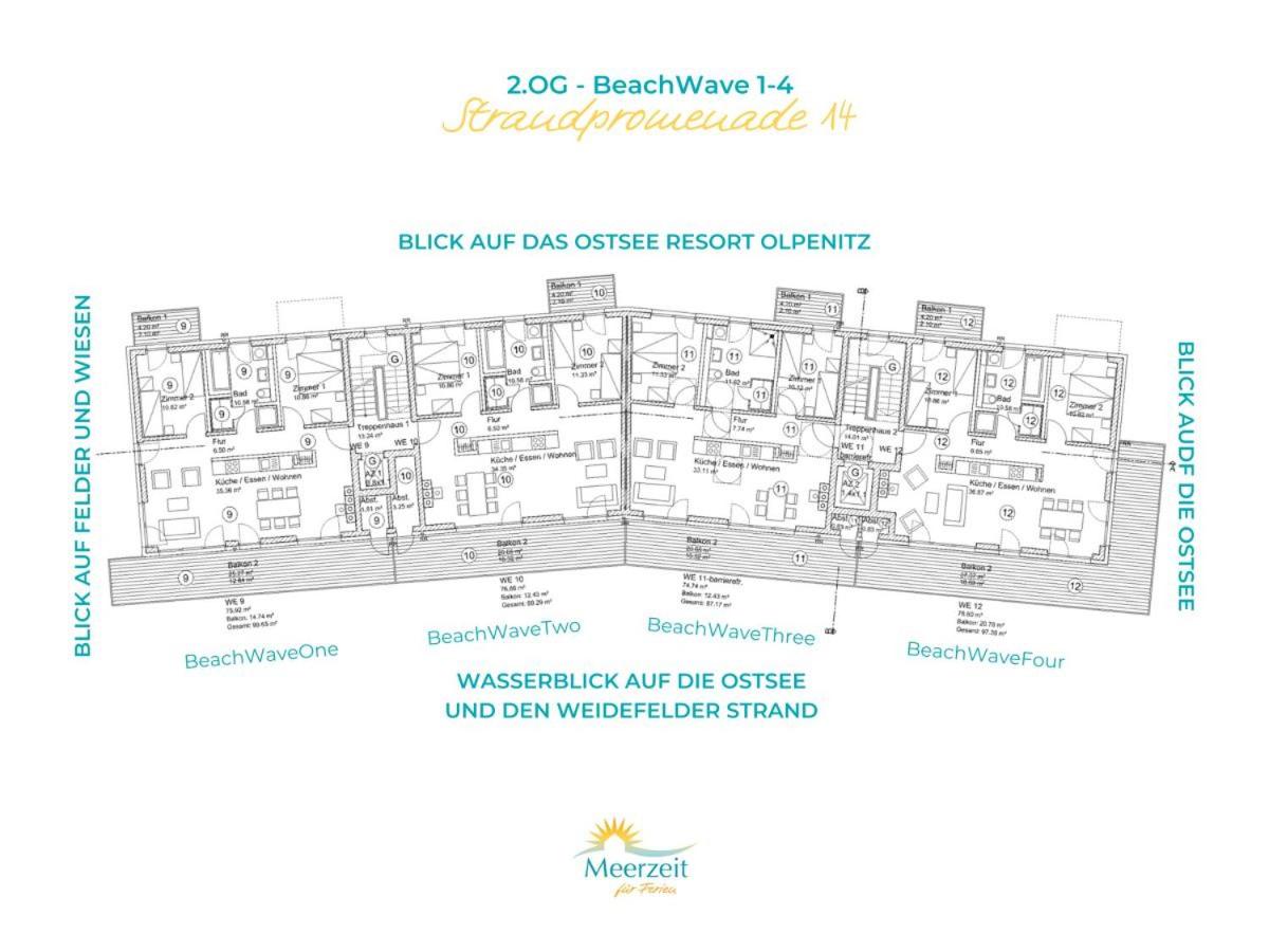 BeachWaveOne- 2 OG, Meerblick, Balkon, Kamin, Sauna