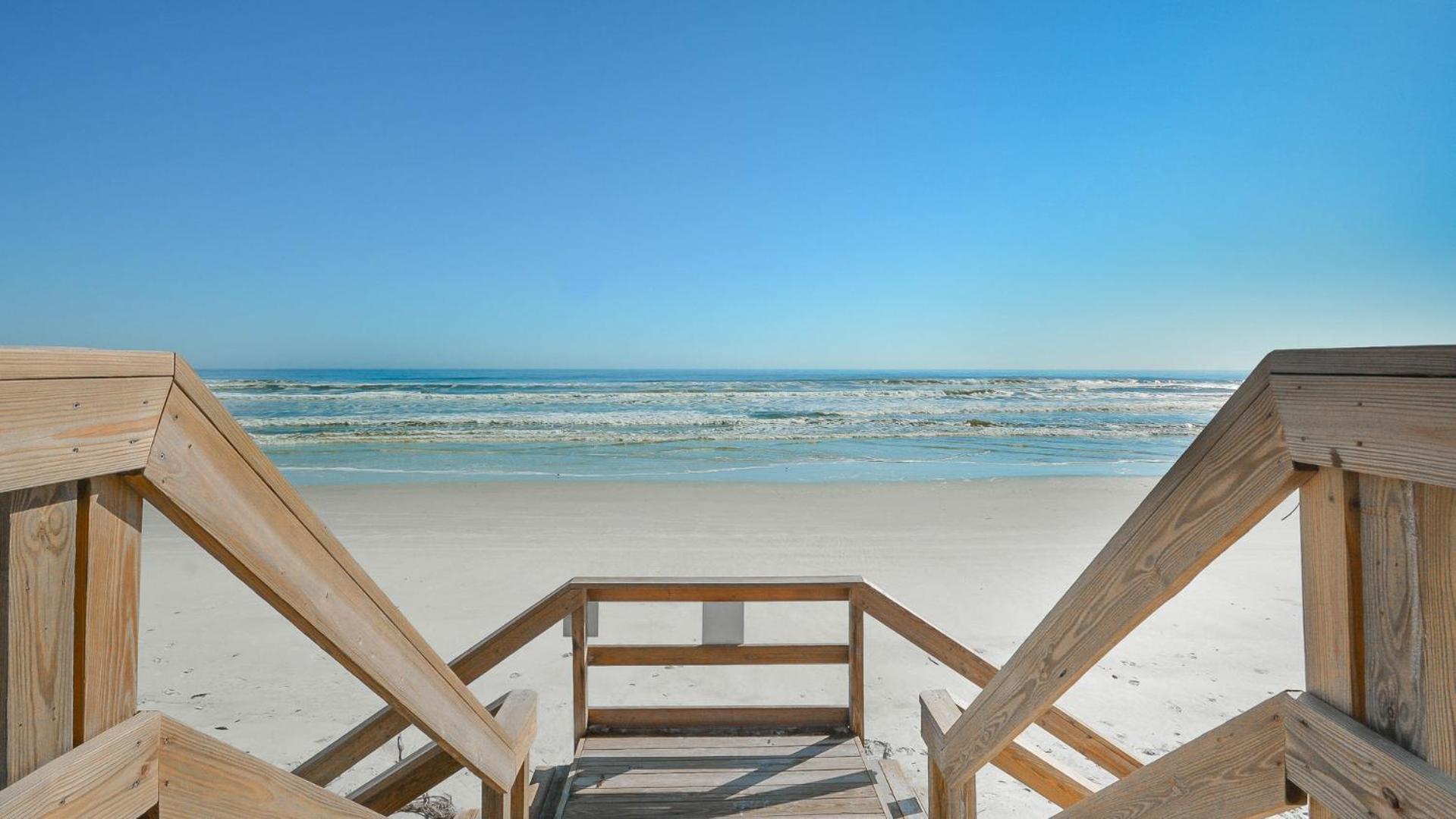 Top Floor Ocean and Pool Views located on No-Drive Beach with 2 Complex Pools
