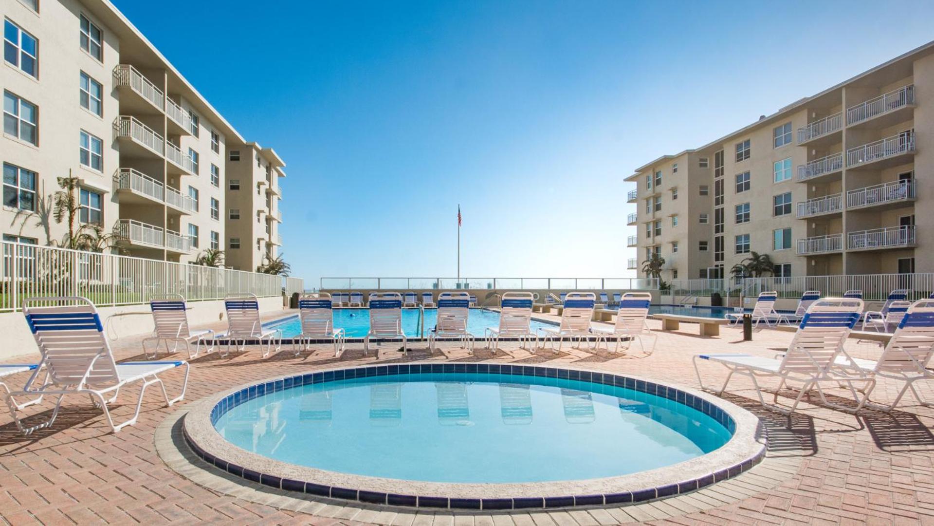 Top Floor Ocean and Pool Views located on No-Drive Beach with 2 Complex Pools
