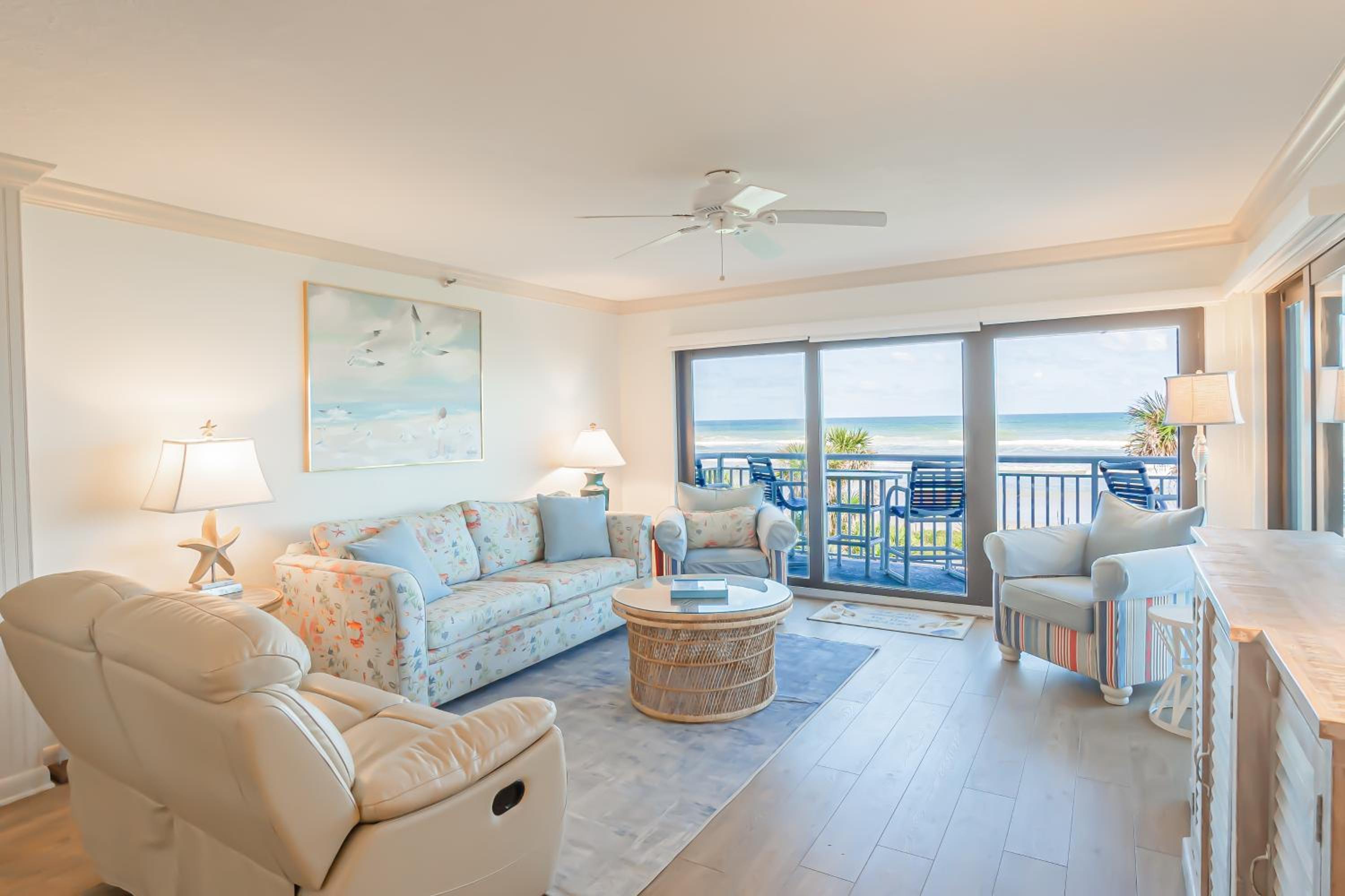 Oceanfront views on no-drive beach with complex pool!