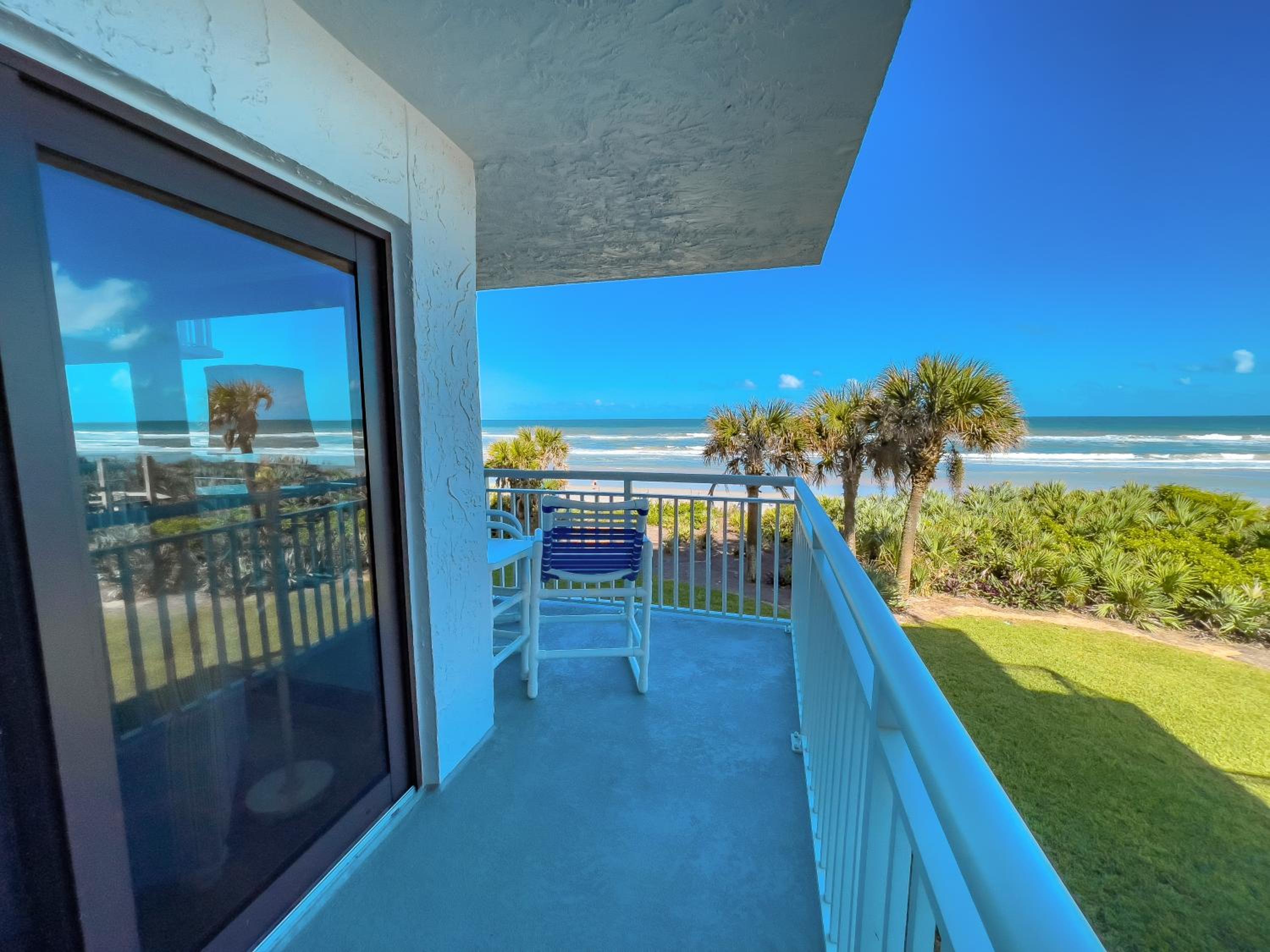 Oceanfront views on no-drive beach with complex pool!