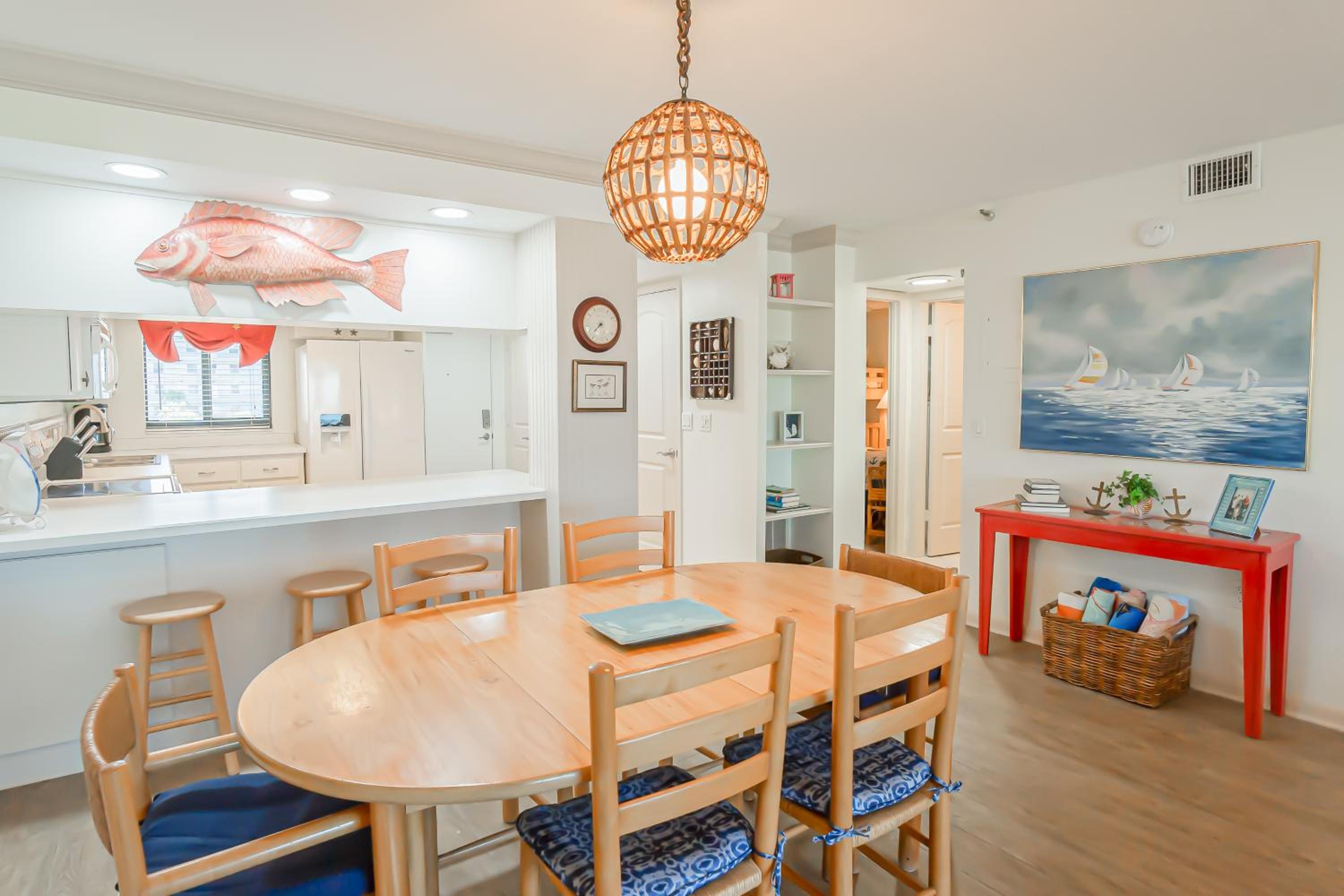Oceanfront views on no-drive beach with complex pool!