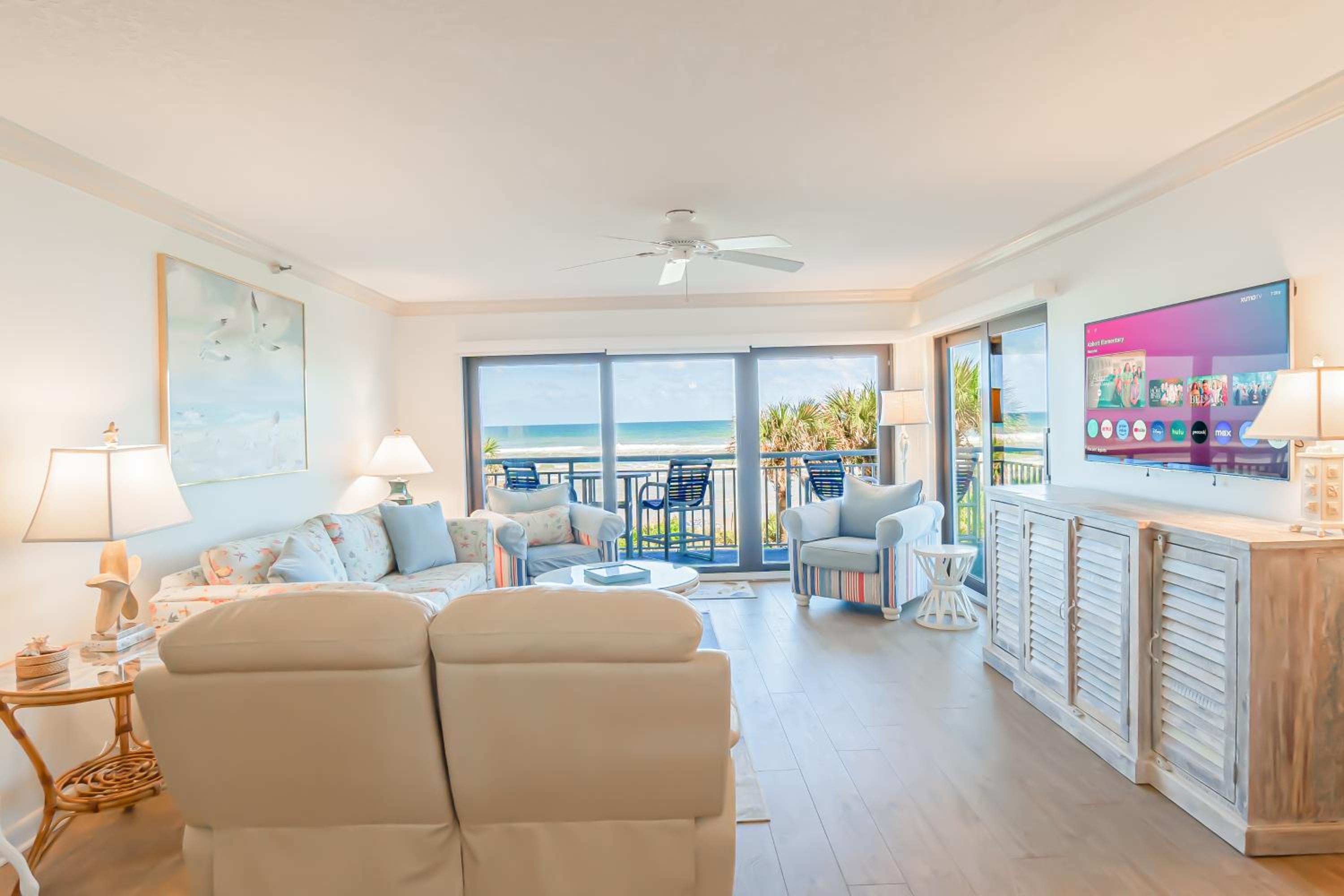 Oceanfront views on no-drive beach with complex pool!