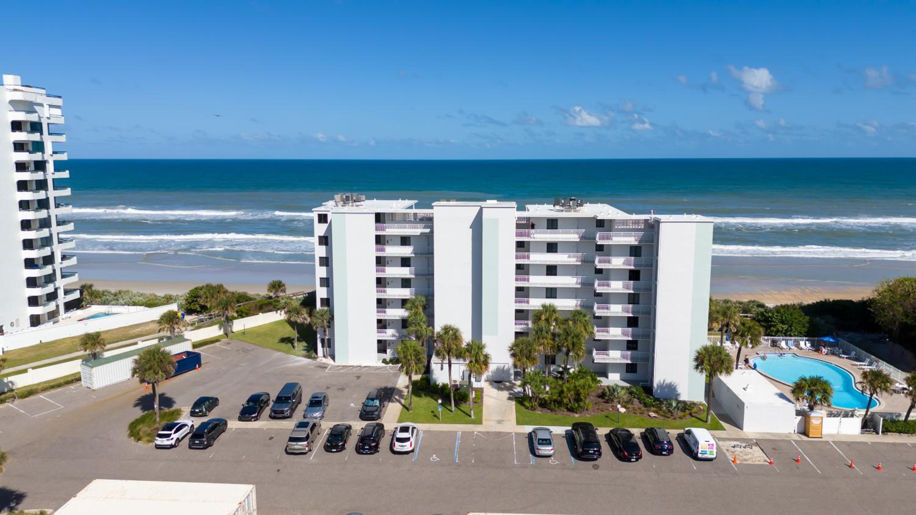 Oceanfront with pool & beach access located on the no-drive beach!
