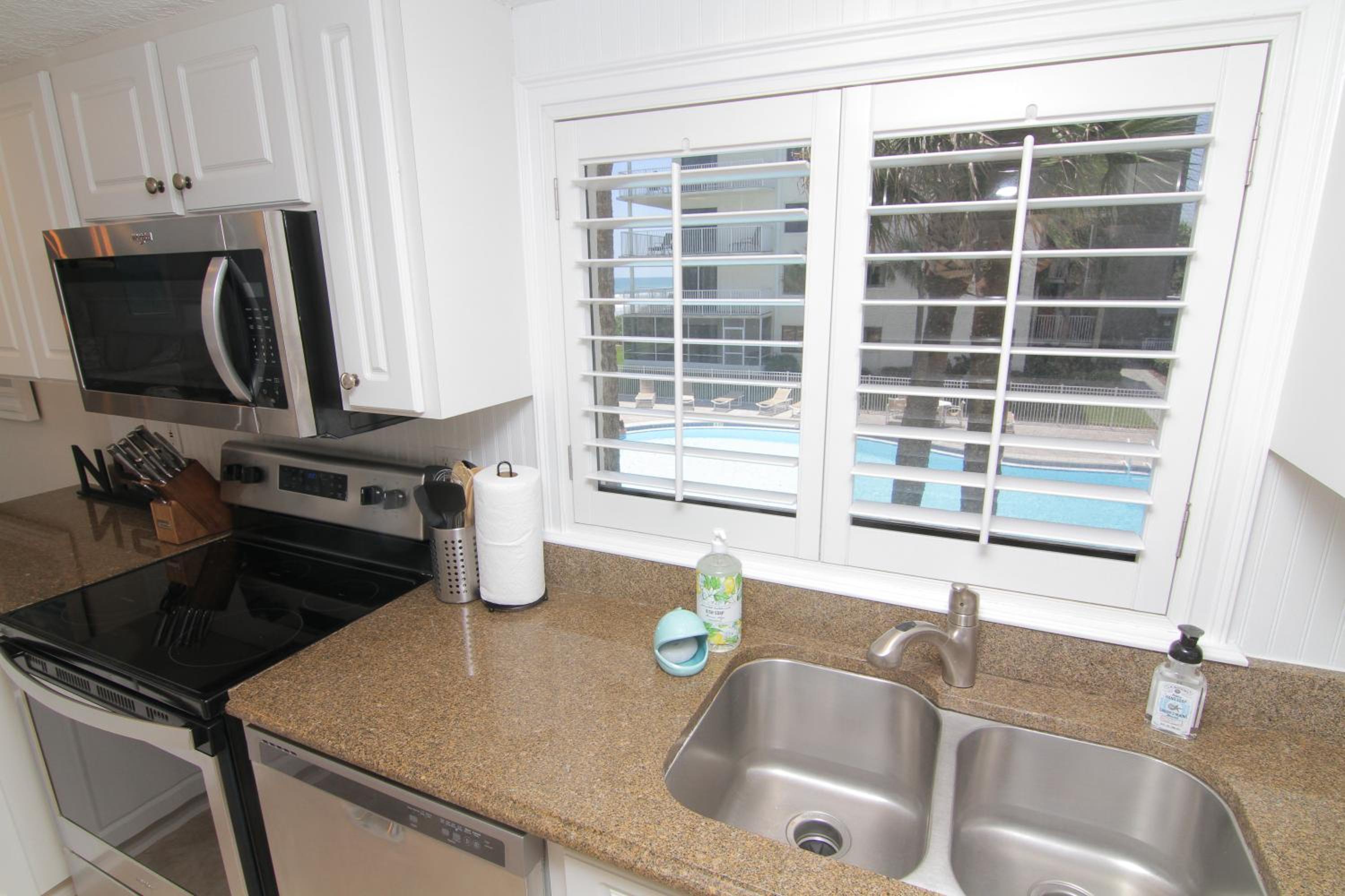 Take in the oceanfront corner views located on the no-drive beach!