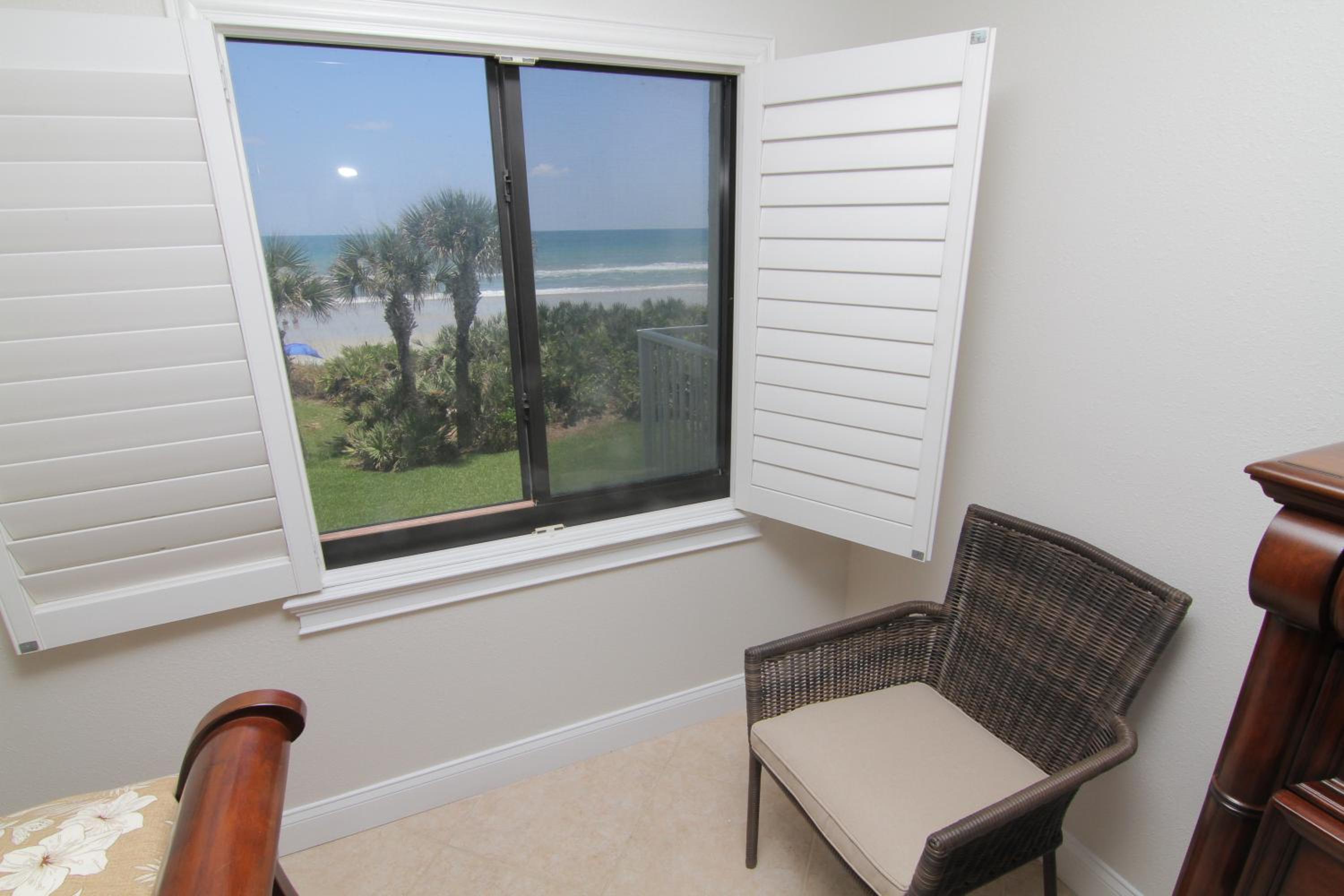 Take in the oceanfront corner views located on the no-drive beach!