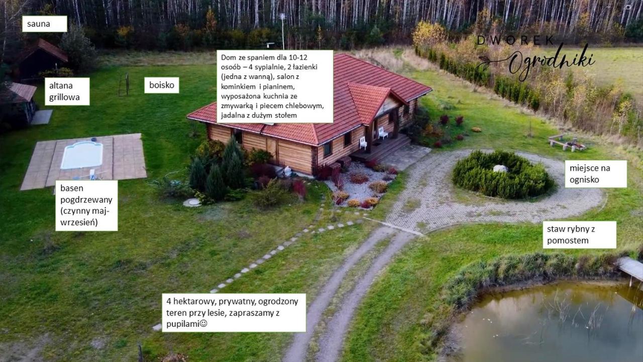 Dworek Ogrodniki, całoroczny dom wakacyjny na wyłączność, basen, sauna, las, staw rybny, altana grillowa, ognisko, pianino, kominek, piec chlebowy, duża og view 2