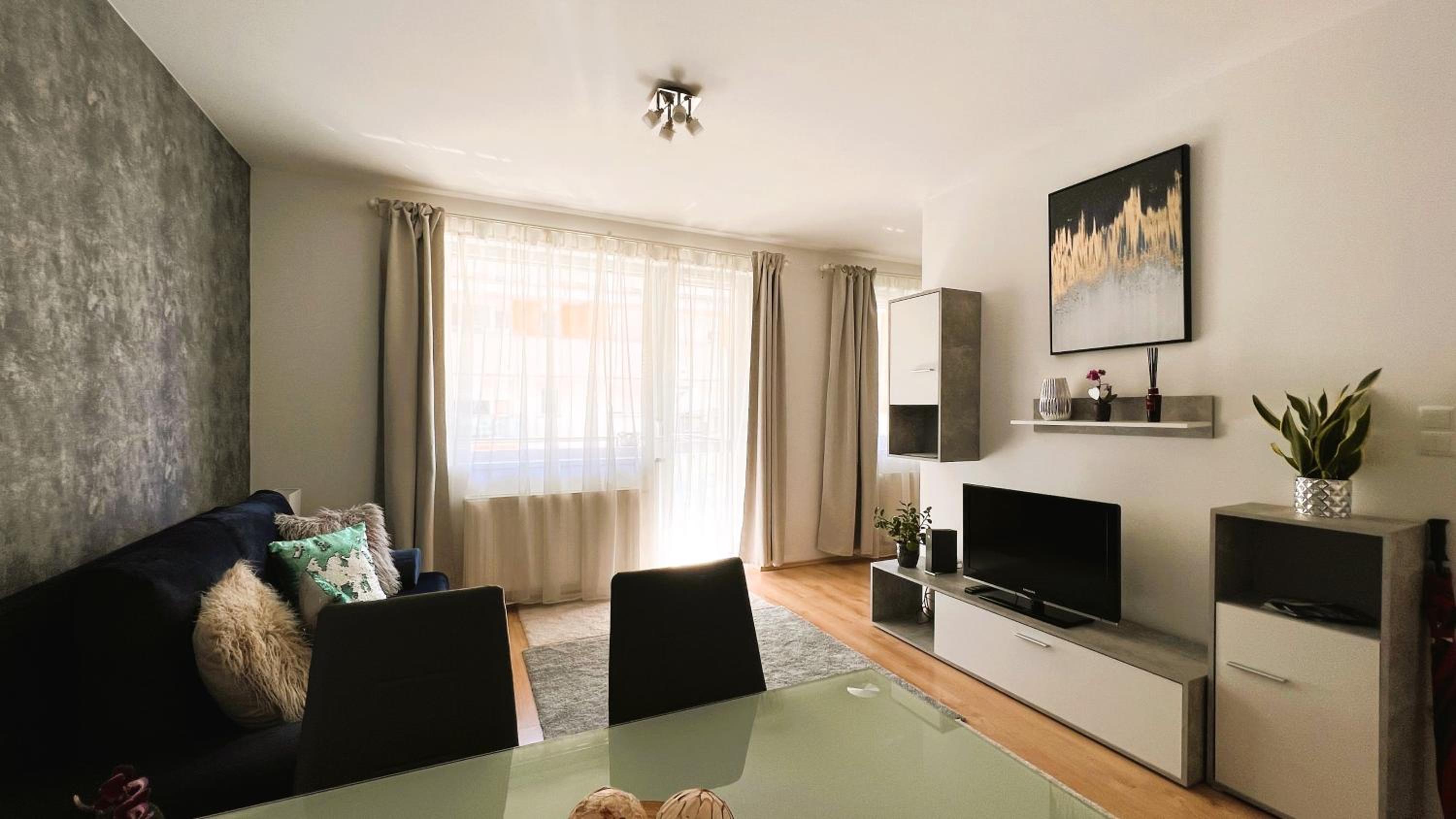 Cosy Living Apartment w Balcony view 3
