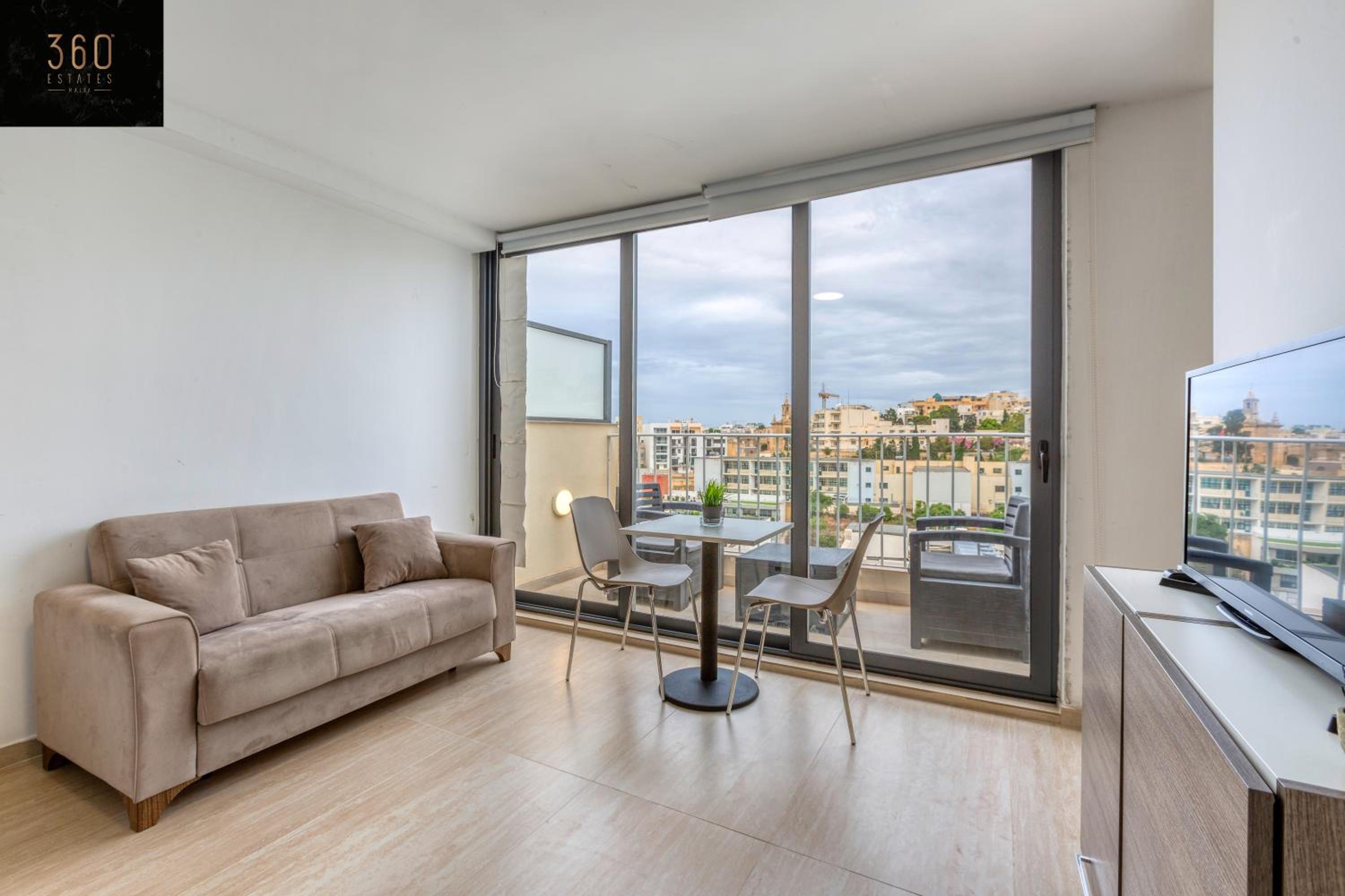 1BR penthouse with PRVT balcony in St Julians by 360 Estates photo 3