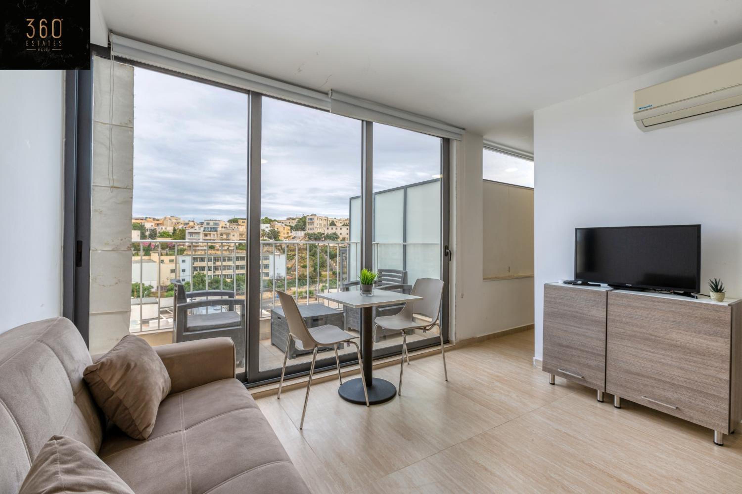 1BR penthouse with PRVT balcony in St Julians by 360 Estates — St Julian's