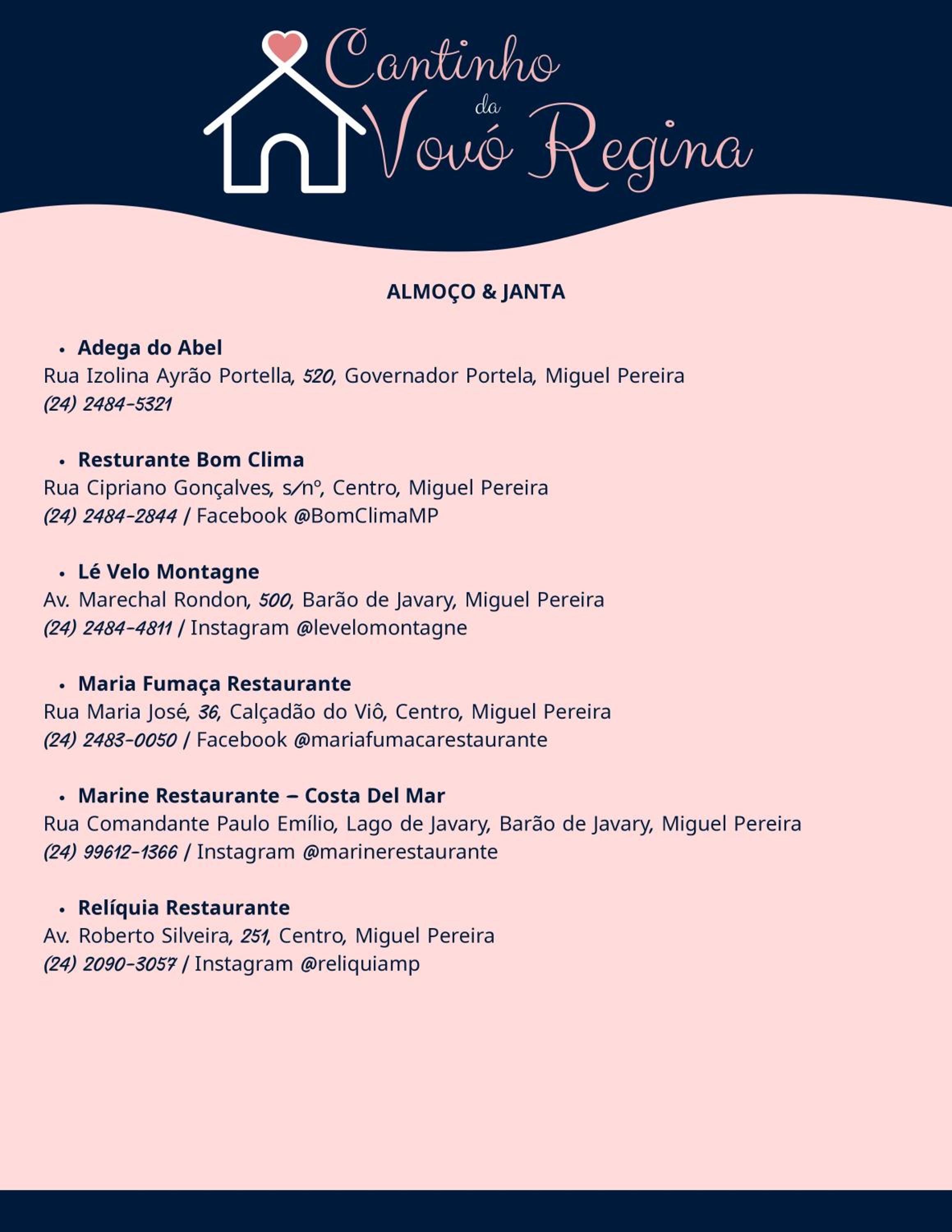 Cantinho da Vovó Regina