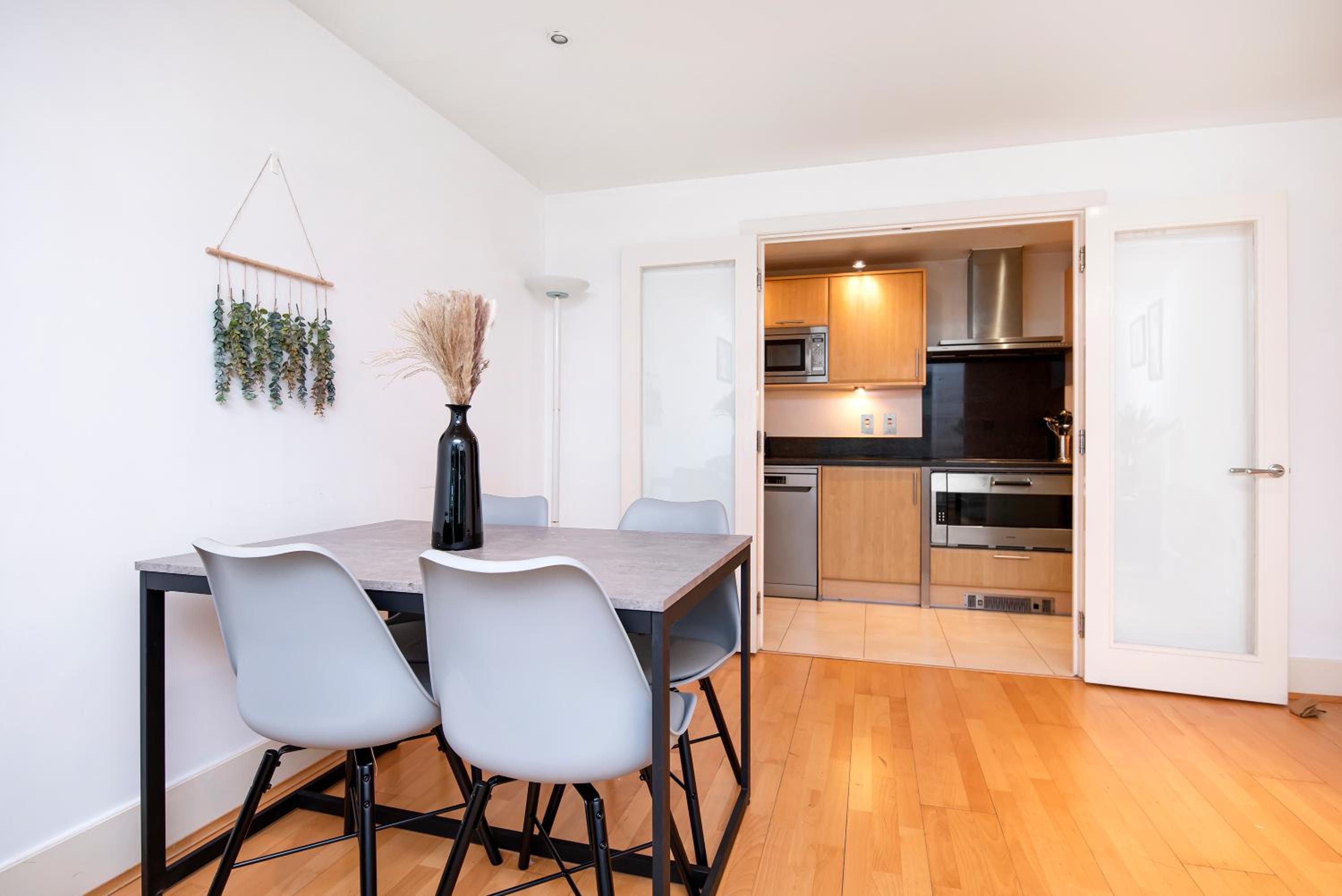 Terraced riverview apartment