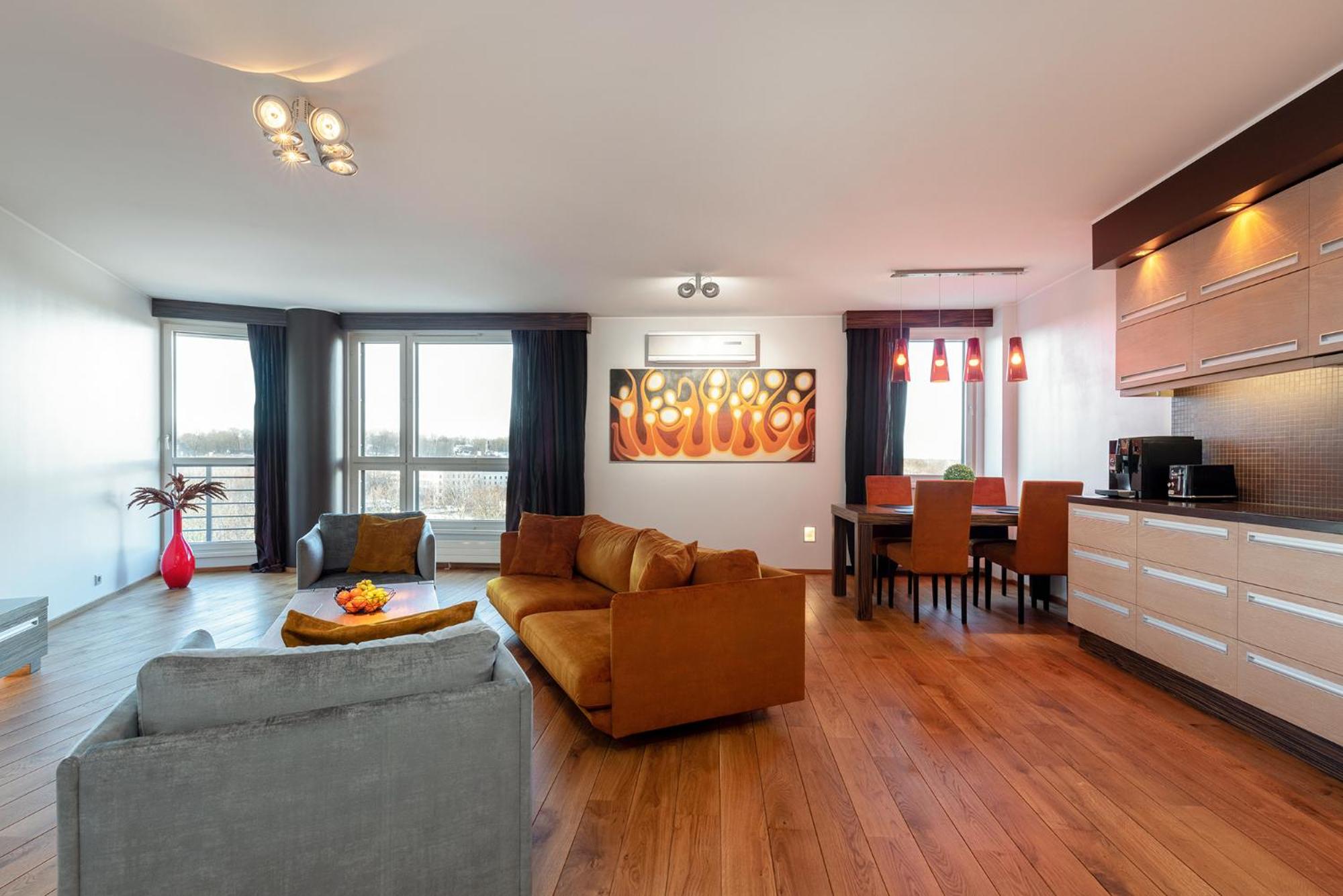 Spacious penthouse apartment with a good view in downtown