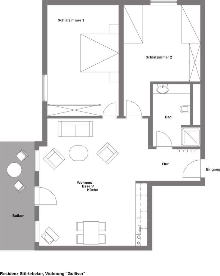 renovierte Fewo mit 2 Slz, Balkon, Waschmaschine