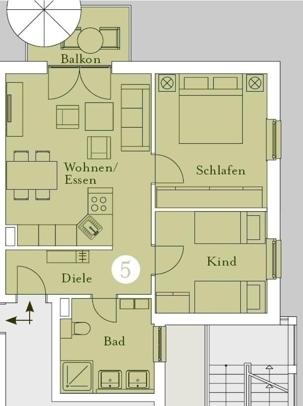 Hochwertig eingerichtete Fewo mit 2 Schlafzimmern und Balkon