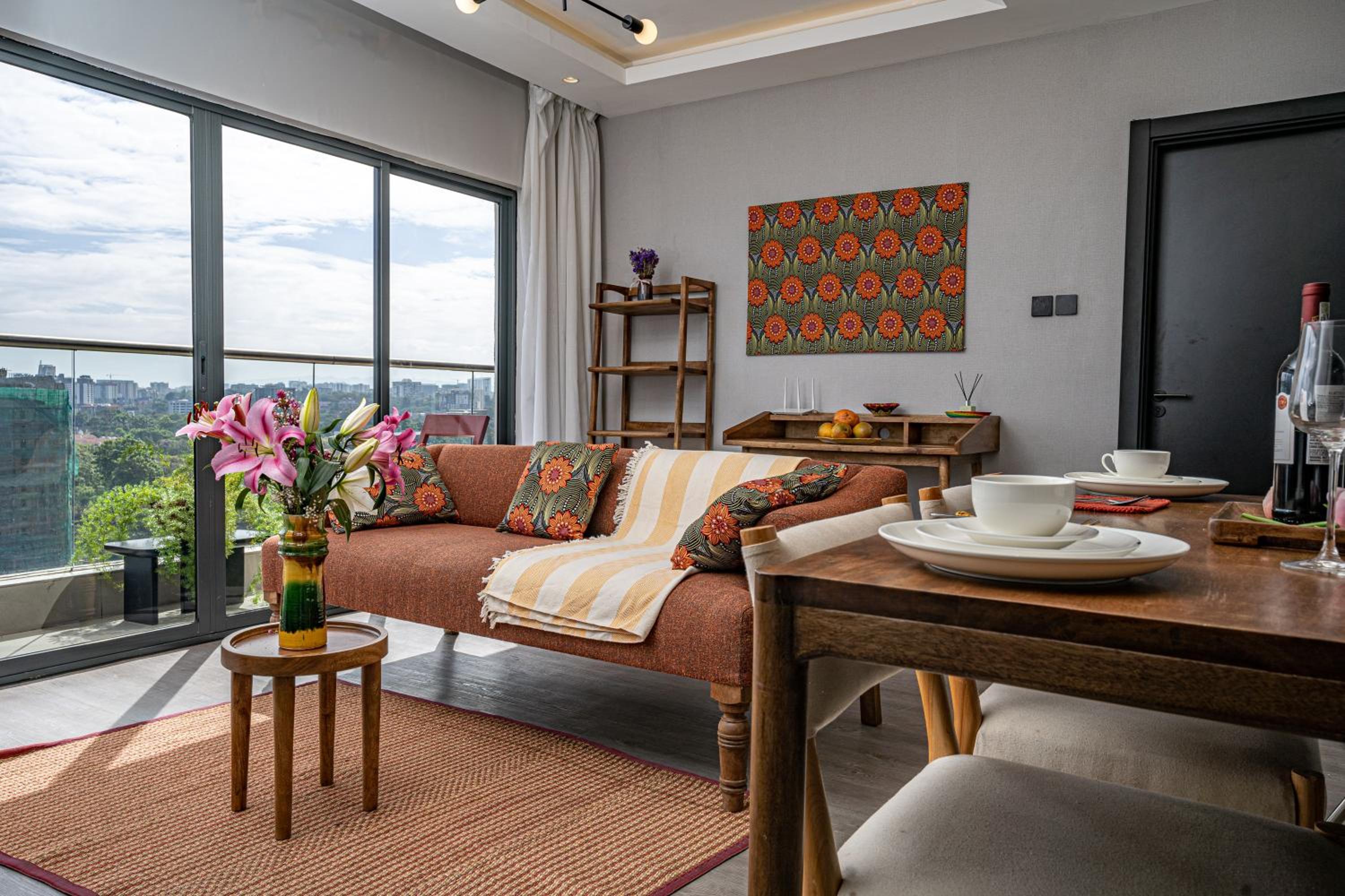 Escada Studio & 2-bedroom, Rooftop Lounge & Restaurant, Swimming Pool, Gym, Workspace, Wonderiss Properties Westlands Living view 3