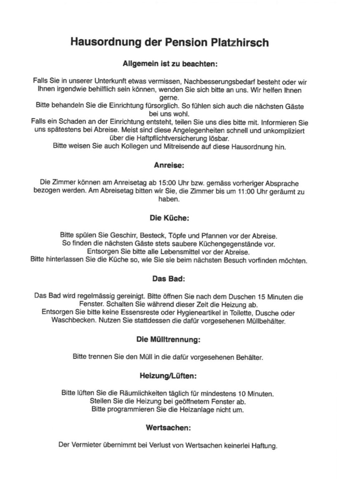 Pension Platzhirsch