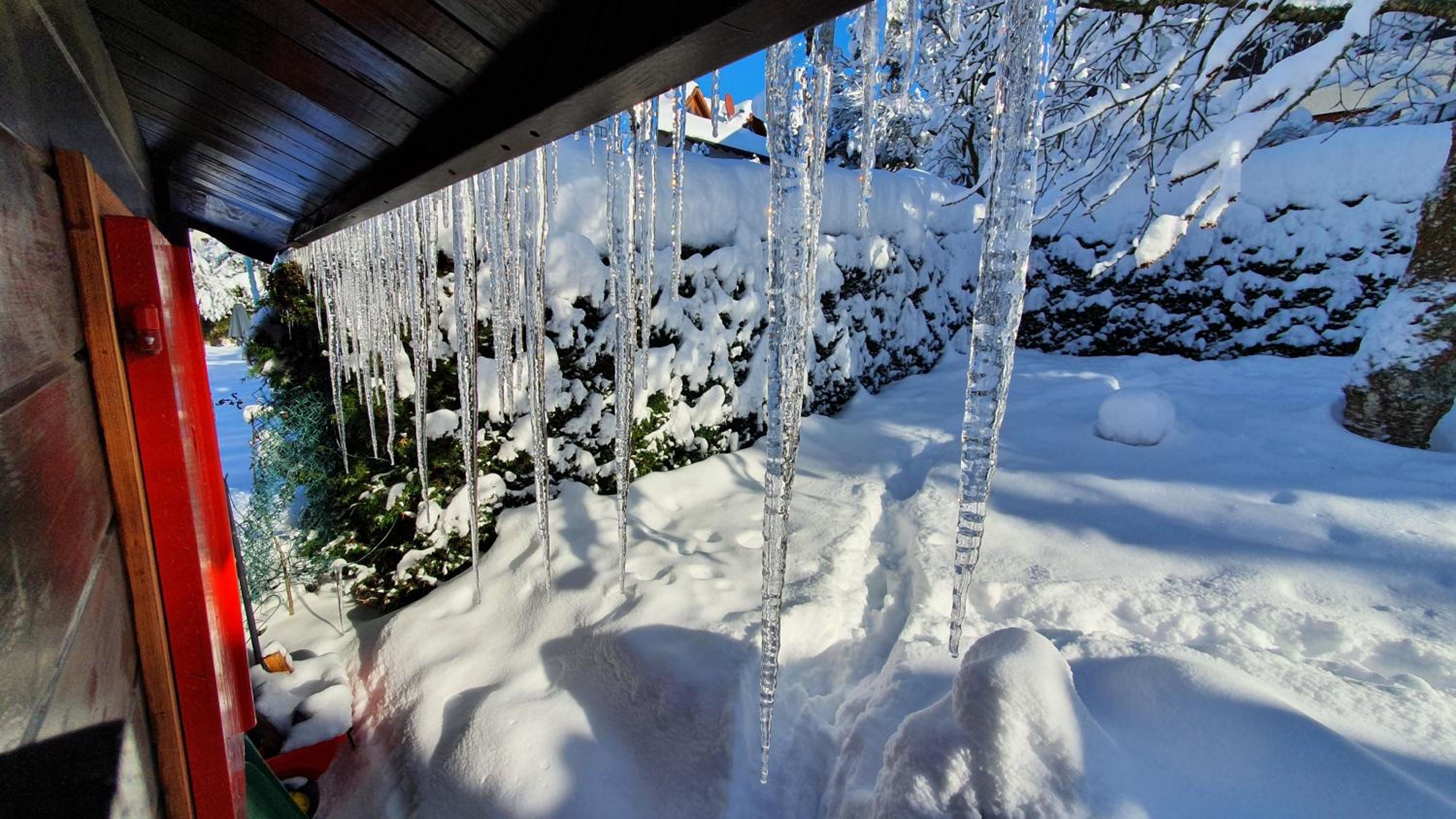 Kleine Blockhütte im Garten