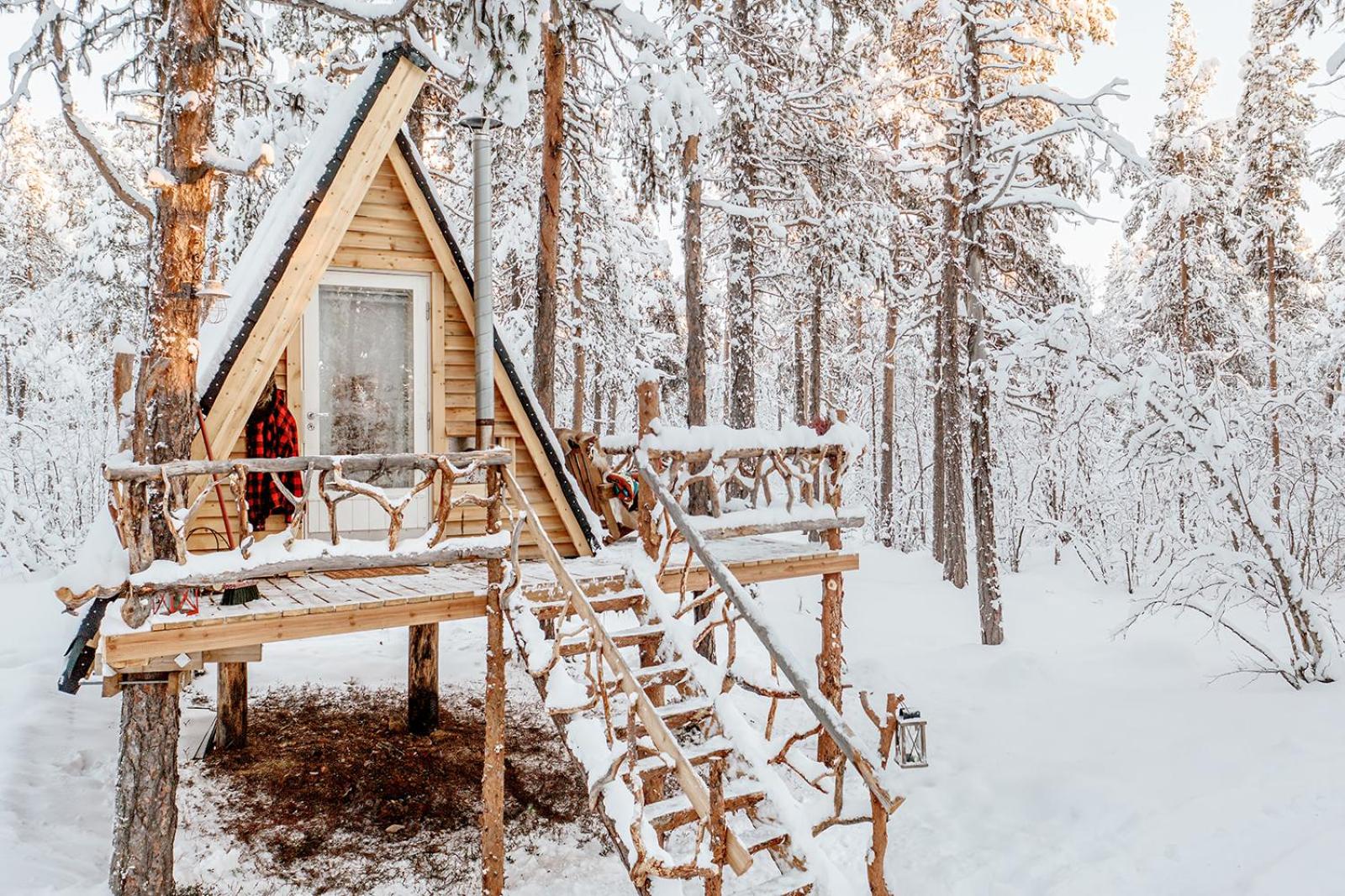 Cozy a-frame in the woods view 3