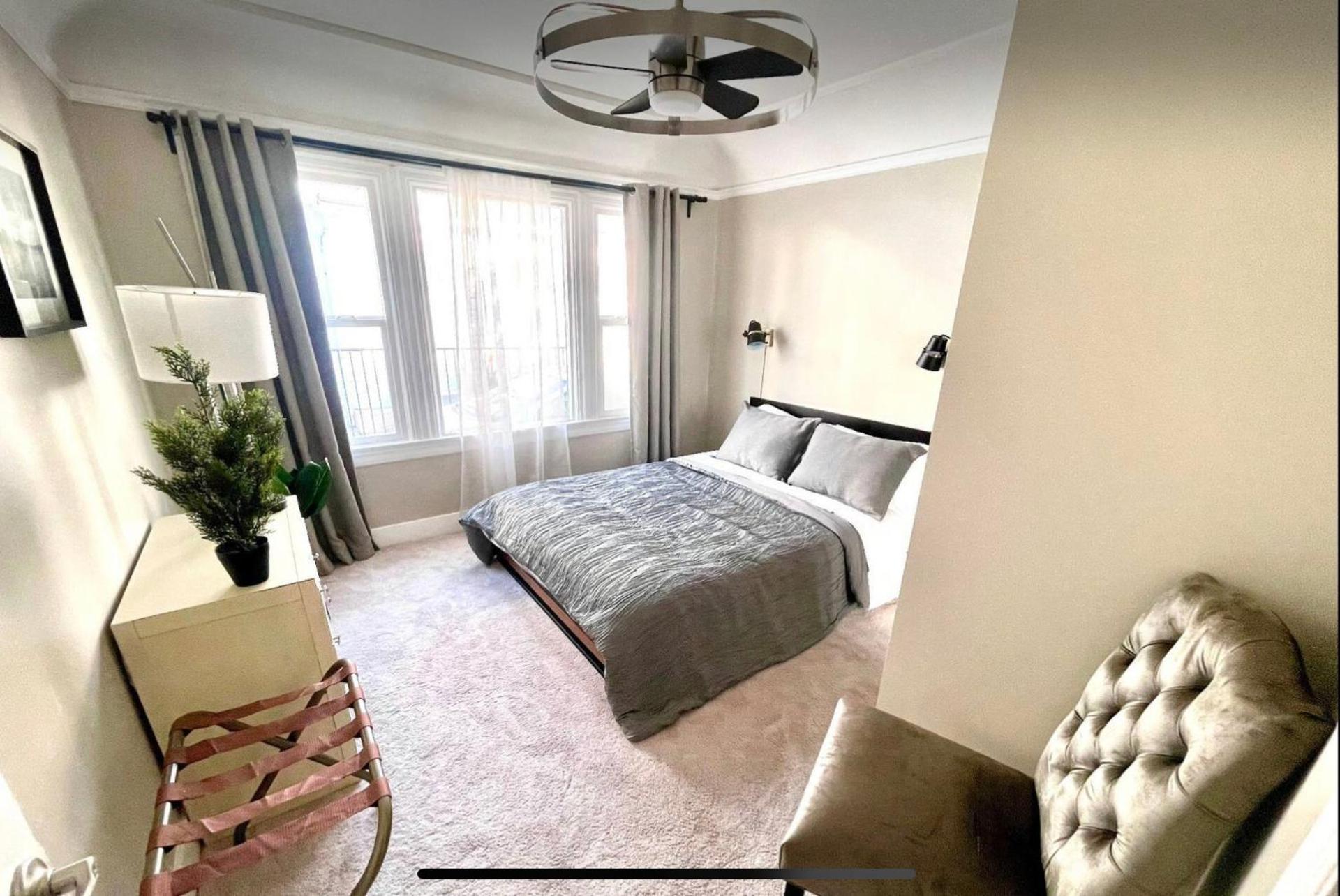 deluxe double bedroom in a central two bedroom duplex