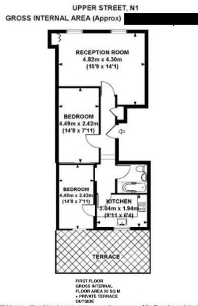 Flat 1 - 2 Bedrooms and Private Terrace