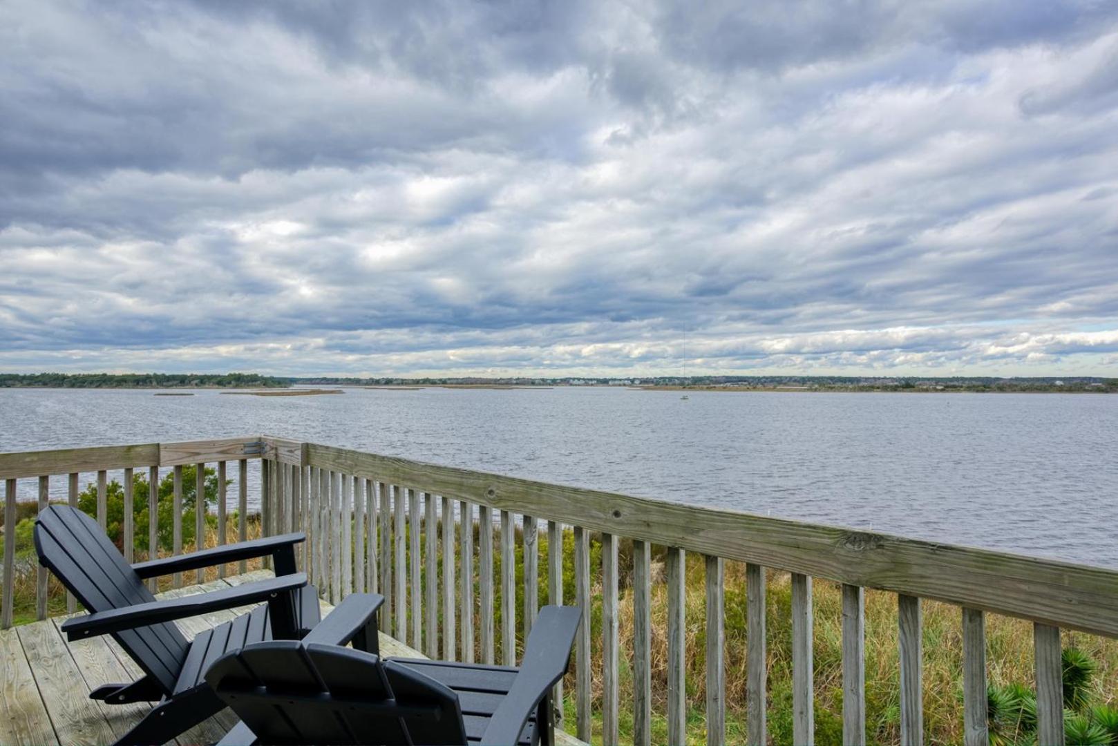 Waterfront with Pool - Gorgeous Sunset from Sound View Deck - Dogs Allowed